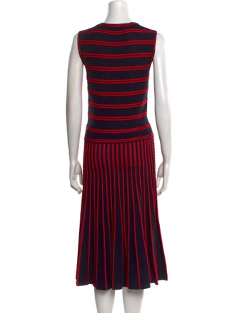CH Carolina Herrera Striped Midi Length Dress