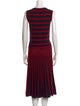 CH Carolina Herrera Striped Midi Length Dress