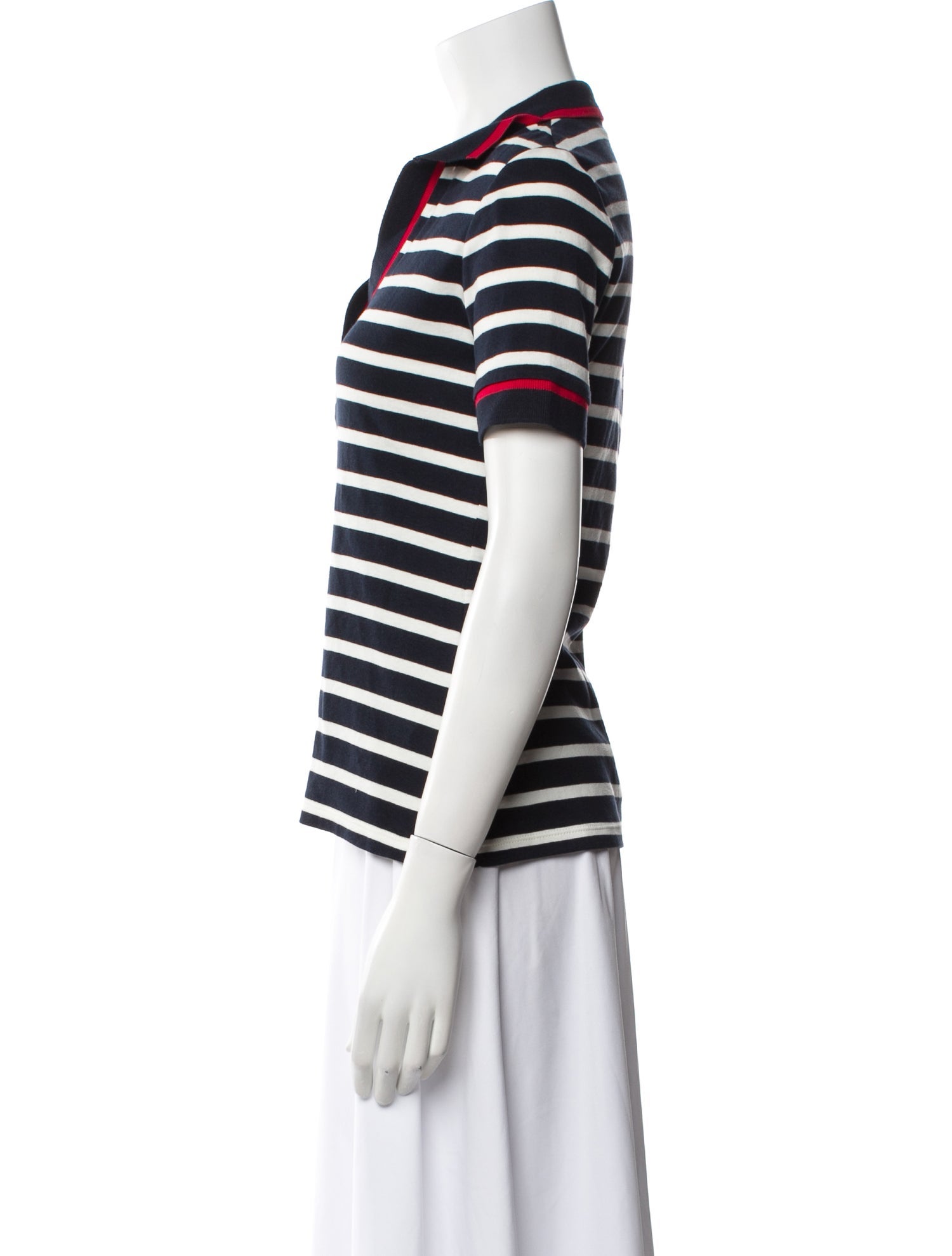 CH Carolina Herrera Striped V-Neck Polo