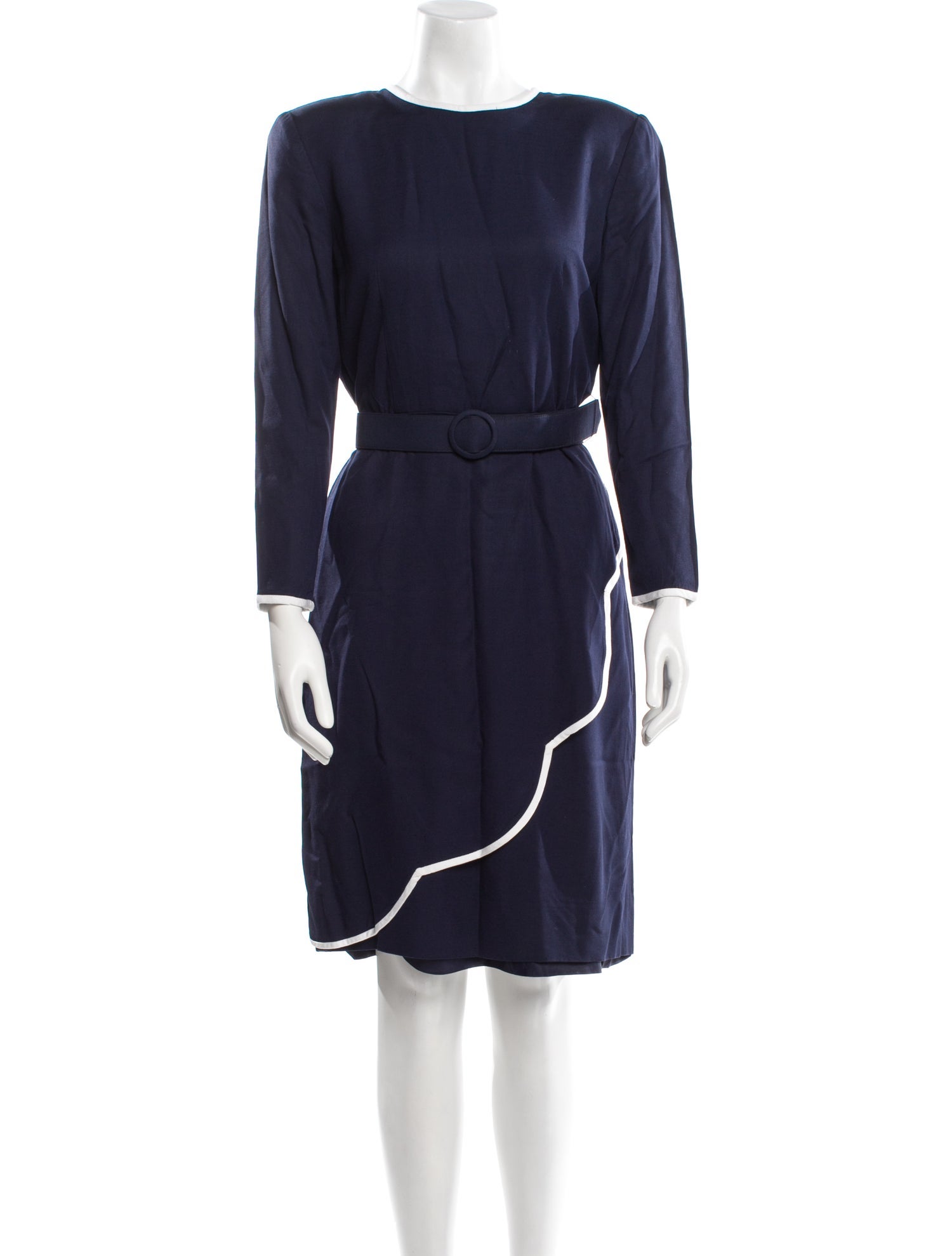 CH Carolina Herrera Bateau Neckline Knee-Length Dress