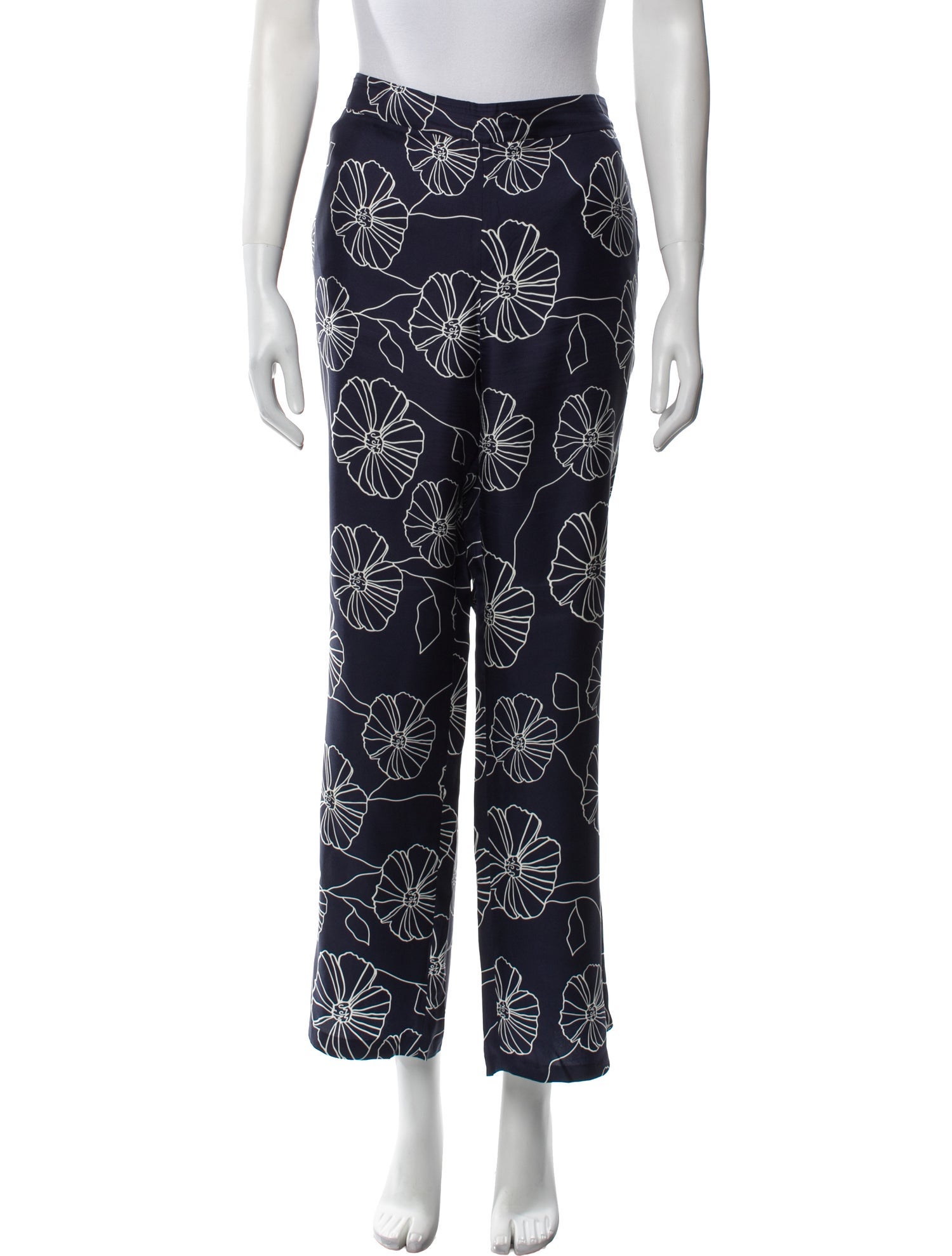 CH Carolina Herrera Silk Wide Leg Pants