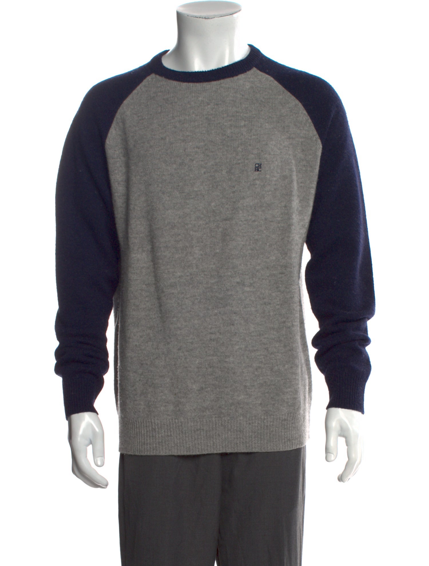 CH Carolina Herrera Wool Colorblock Pattern Pullover