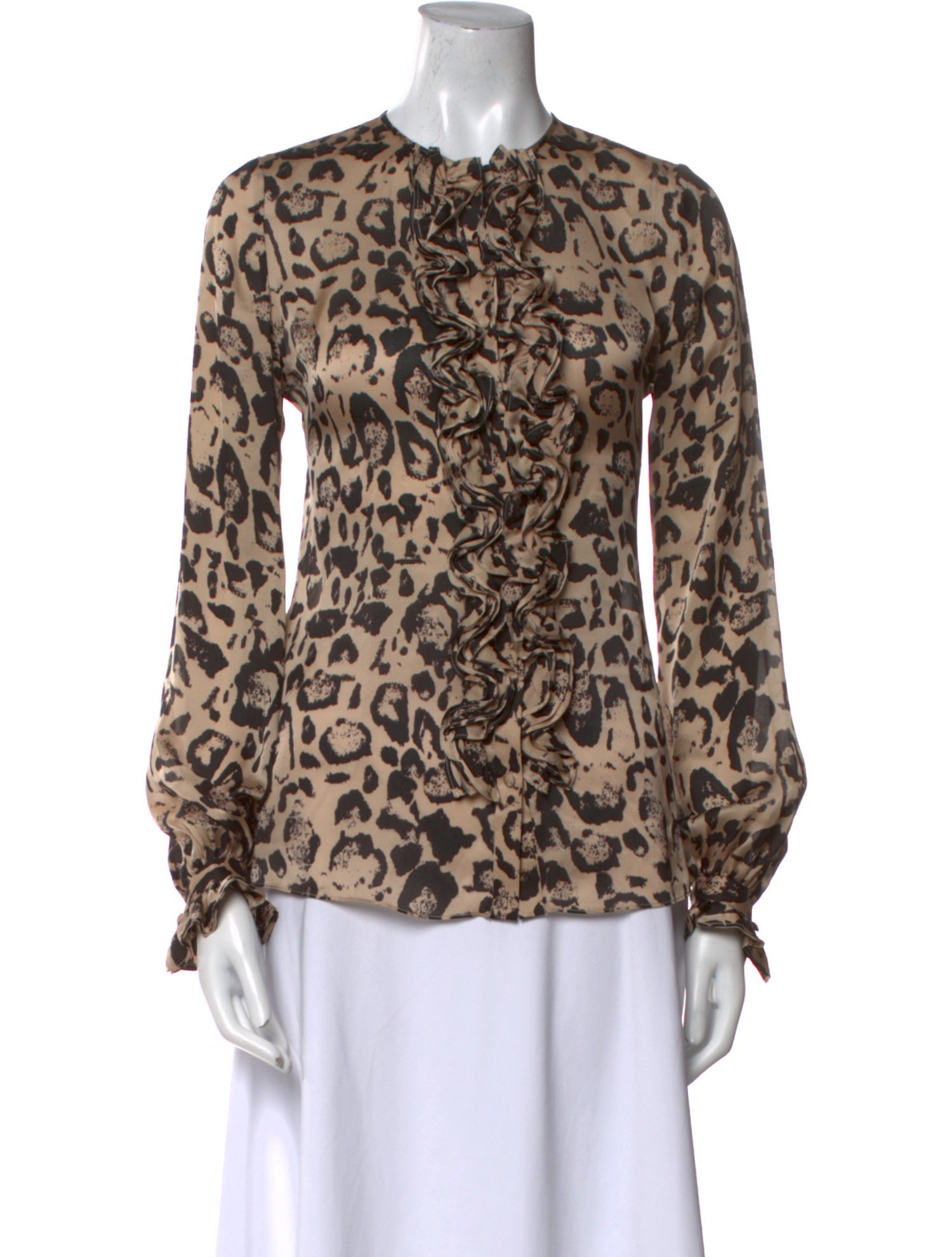 CH Carolina Herrera Silk Animal Print Blouse