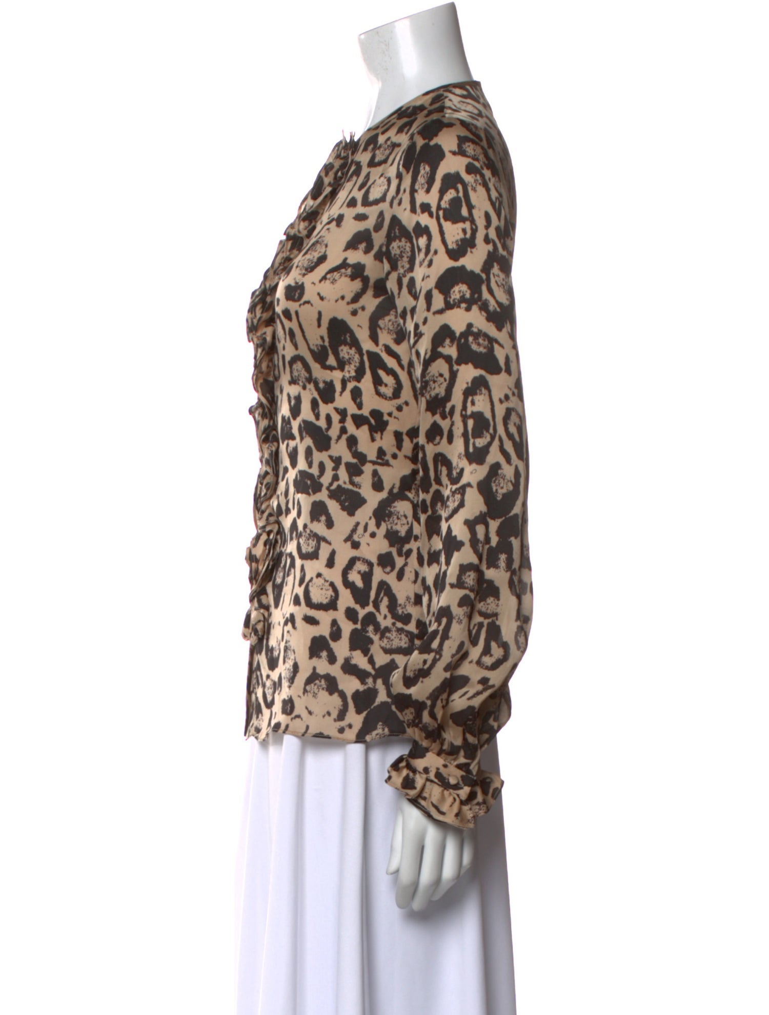 CH Carolina Herrera Silk Animal Print Blouse