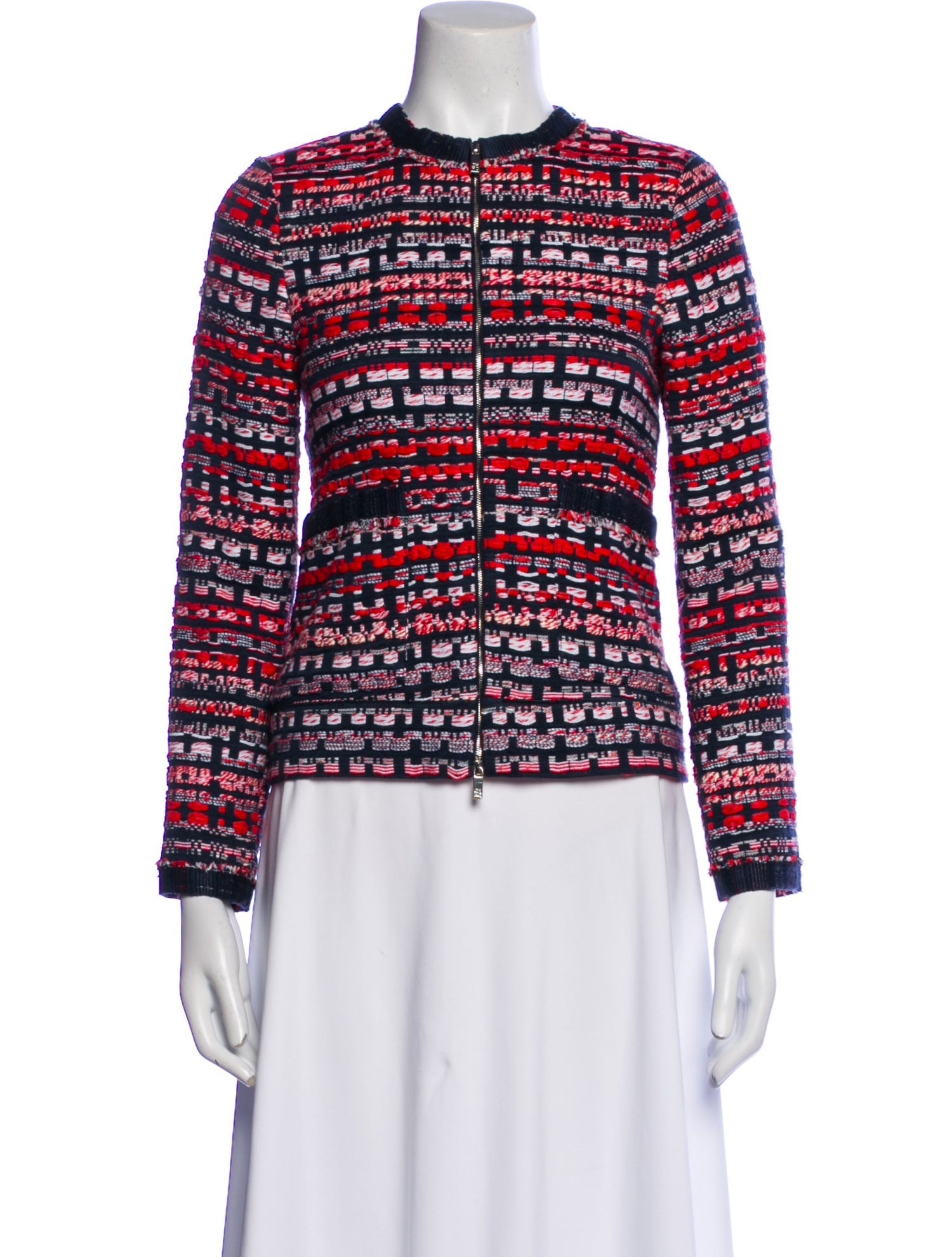 CH Carolina Herrera Plaid Print Evening Jacket