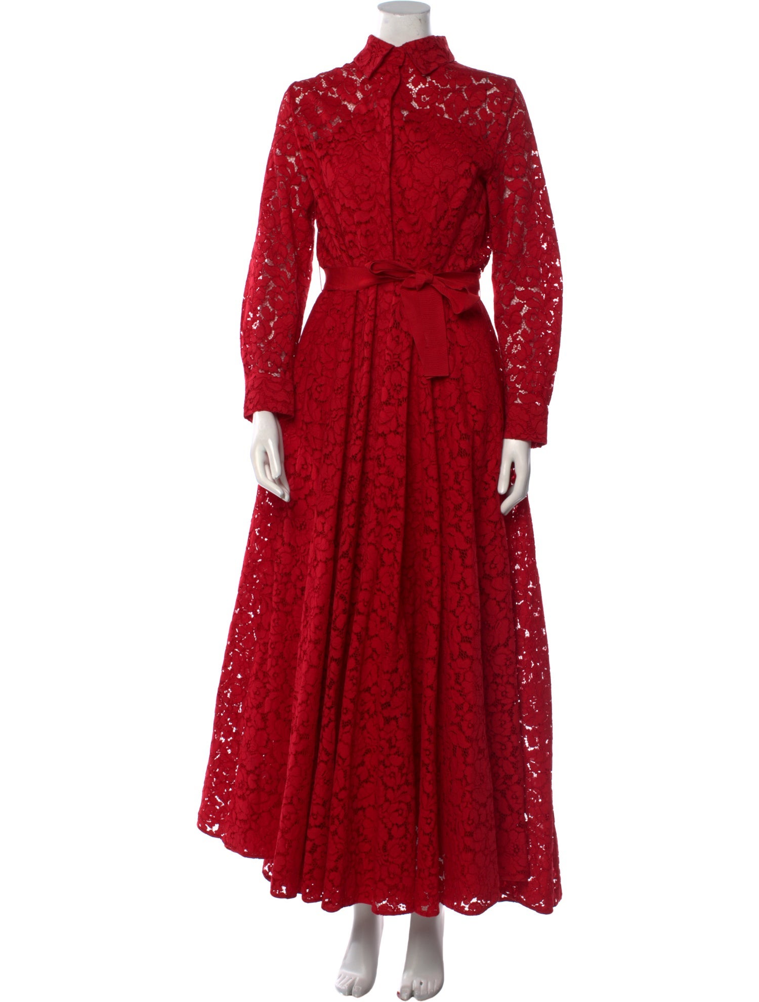 CH Carolina Herrera Lace Pattern Long Dress