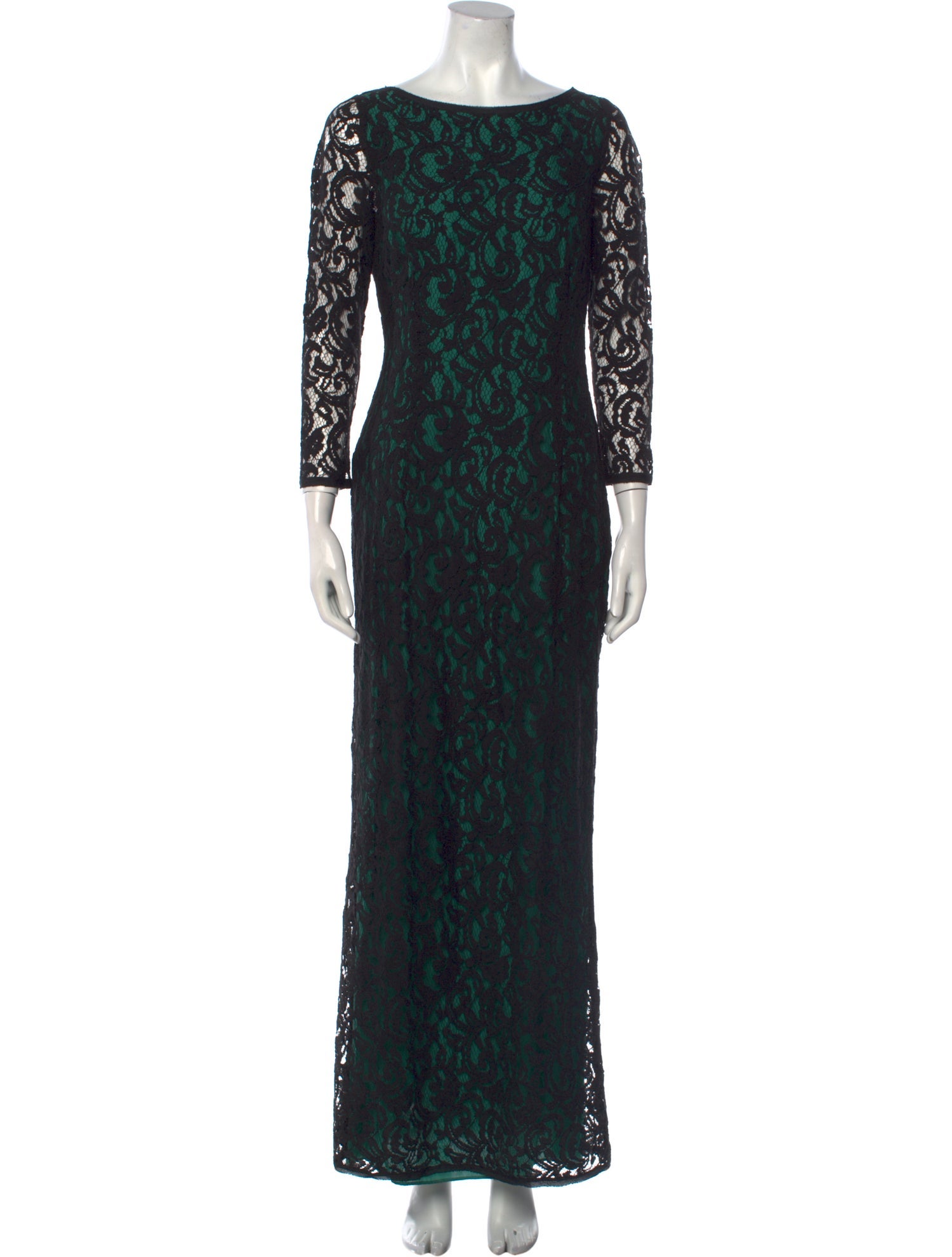 CH Carolina Herrera Lace Pattern Long Dress