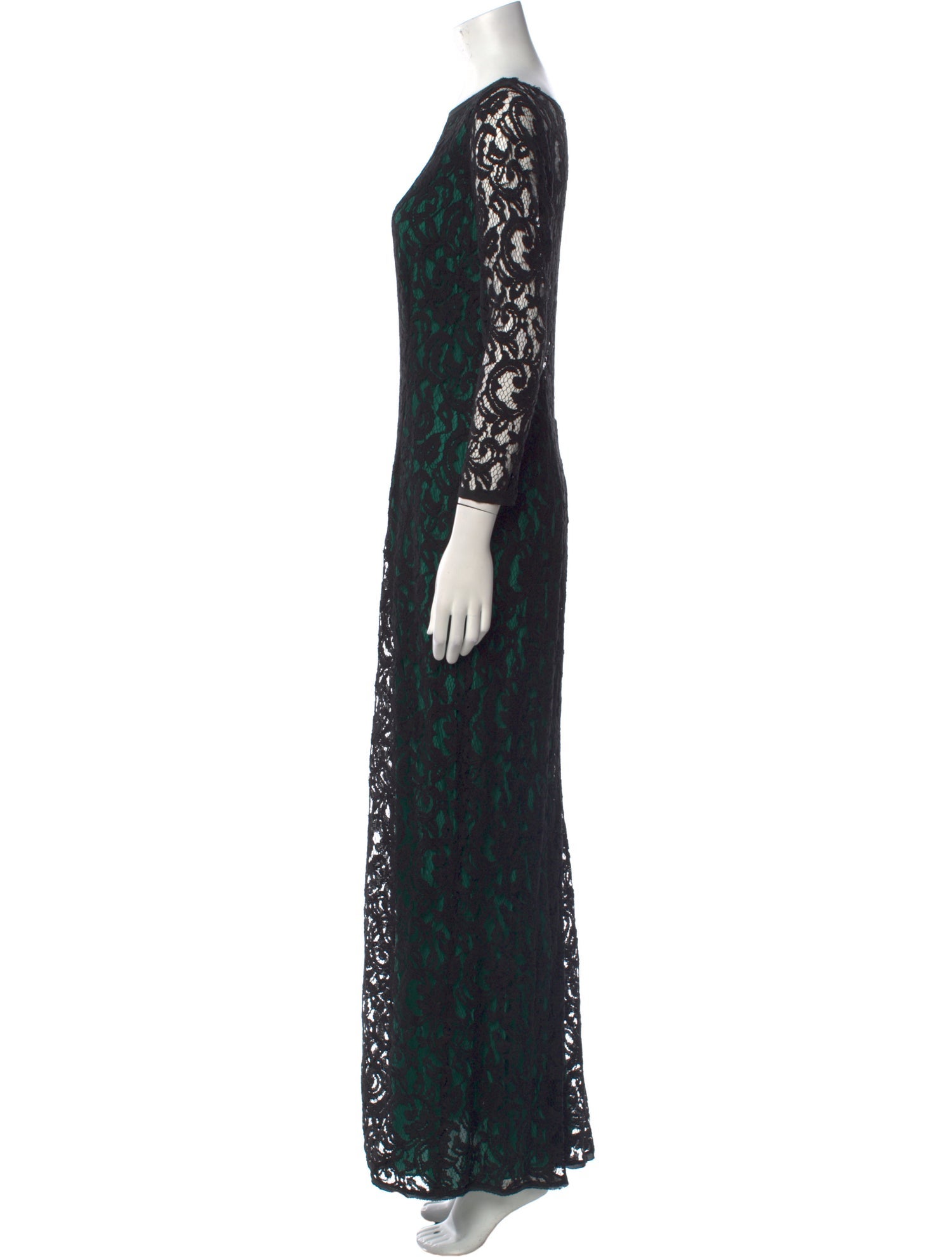 CH Carolina Herrera Lace Pattern Long Dress