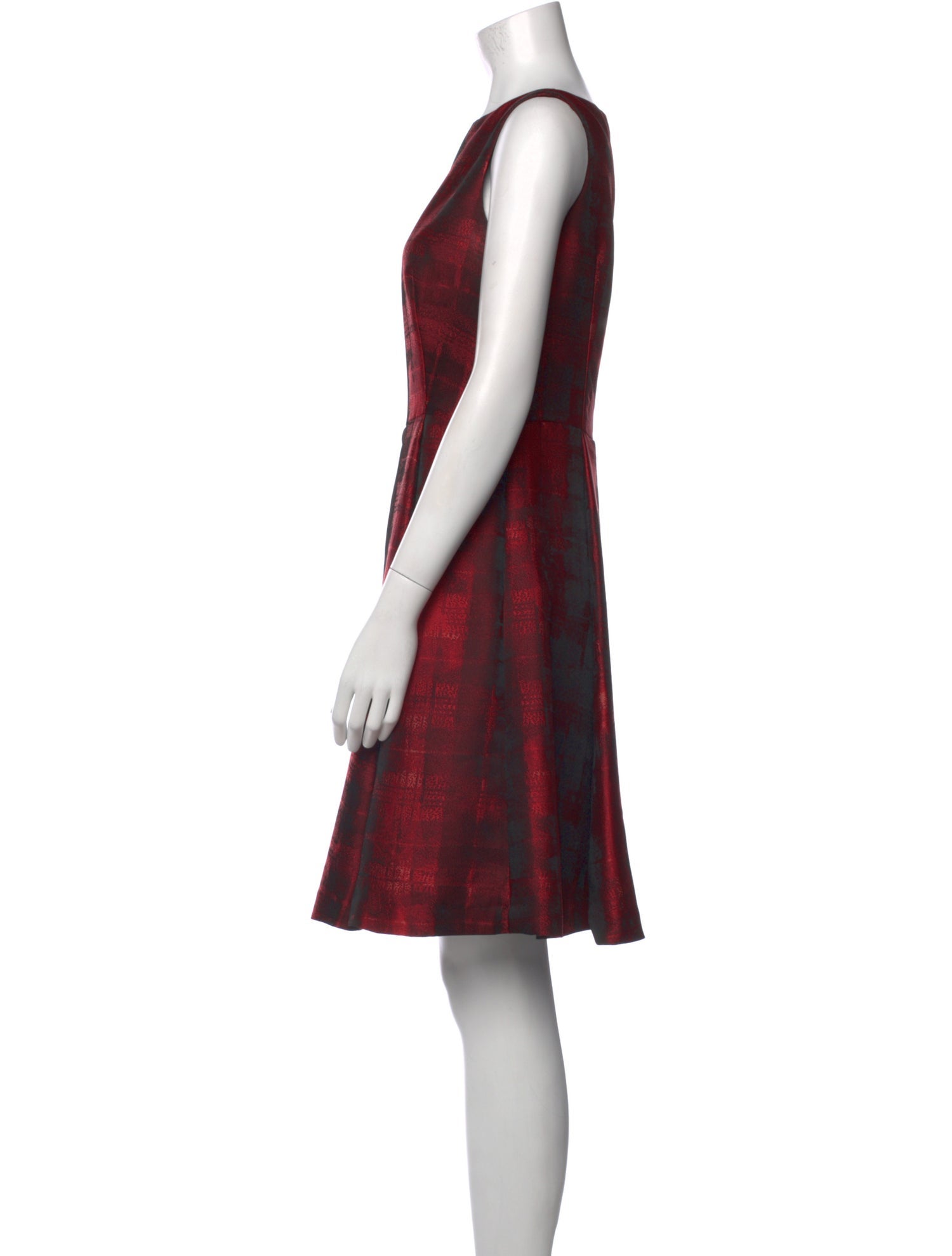 CH Carolina Herrera Plaid Print Knee-Length Dress