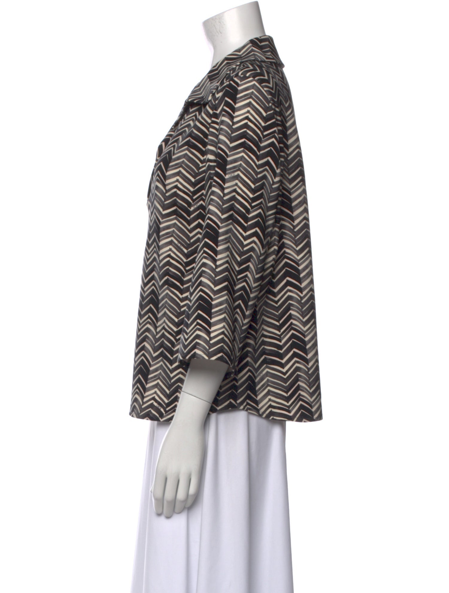 CH Carolina Herrera Printed V-Neck Blouse