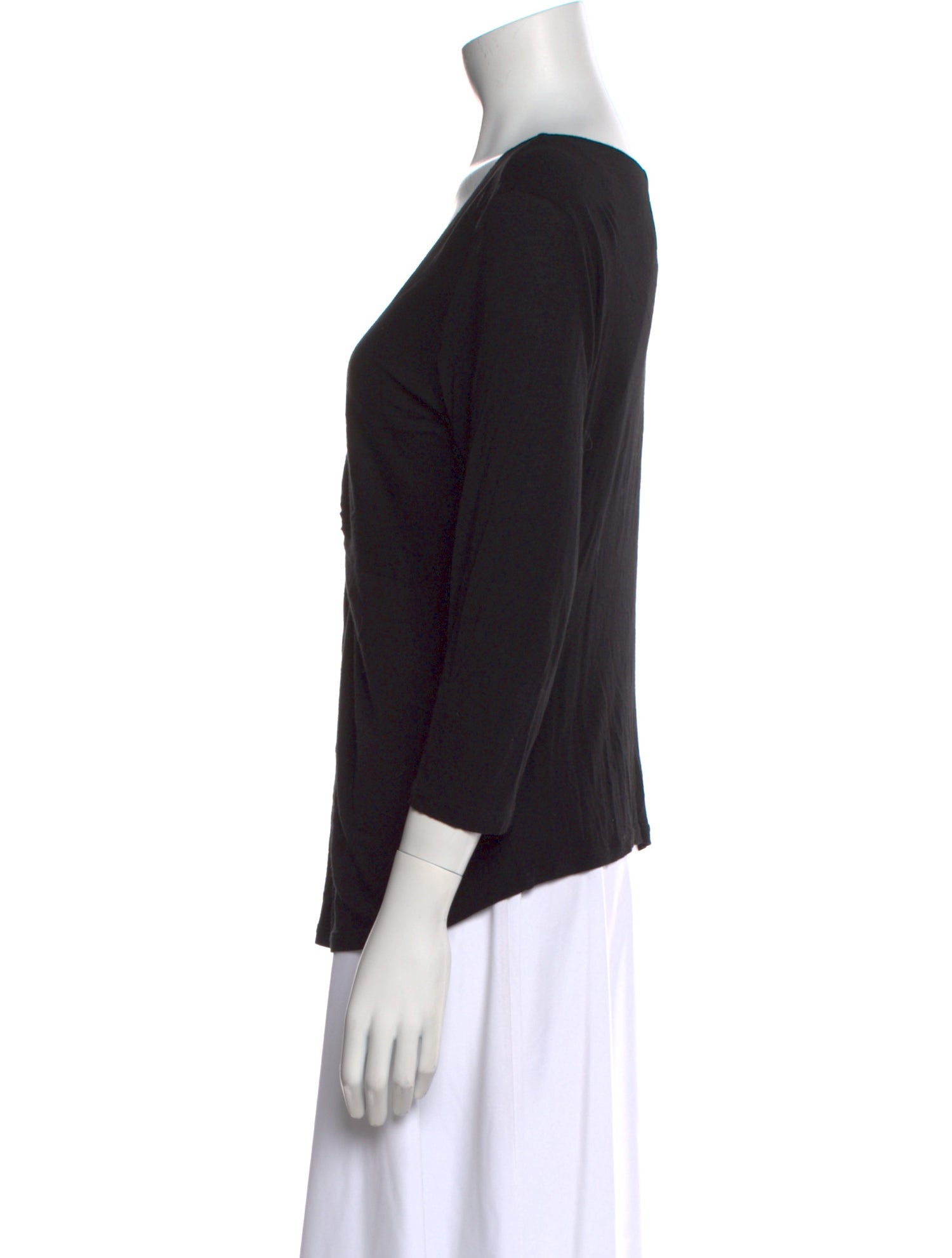 CH Carolina Herrera V-Neck Three-Quarter Sleeve Top