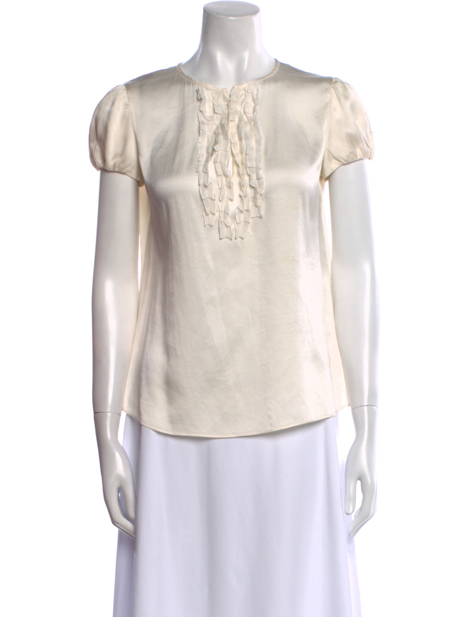 CH Carolina Herrera Crew Neck Short Sleeve Blouse