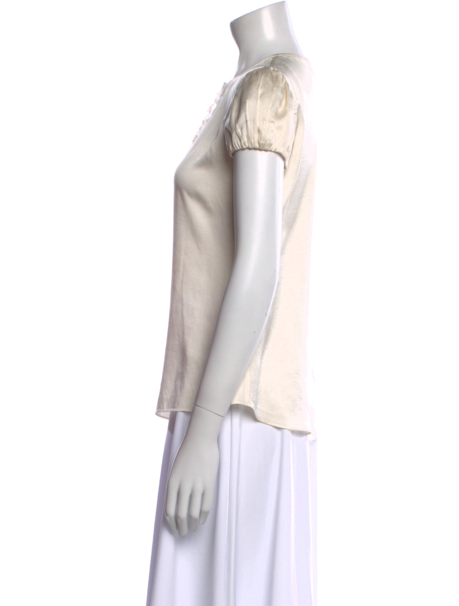 CH Carolina Herrera Crew Neck Short Sleeve Blouse