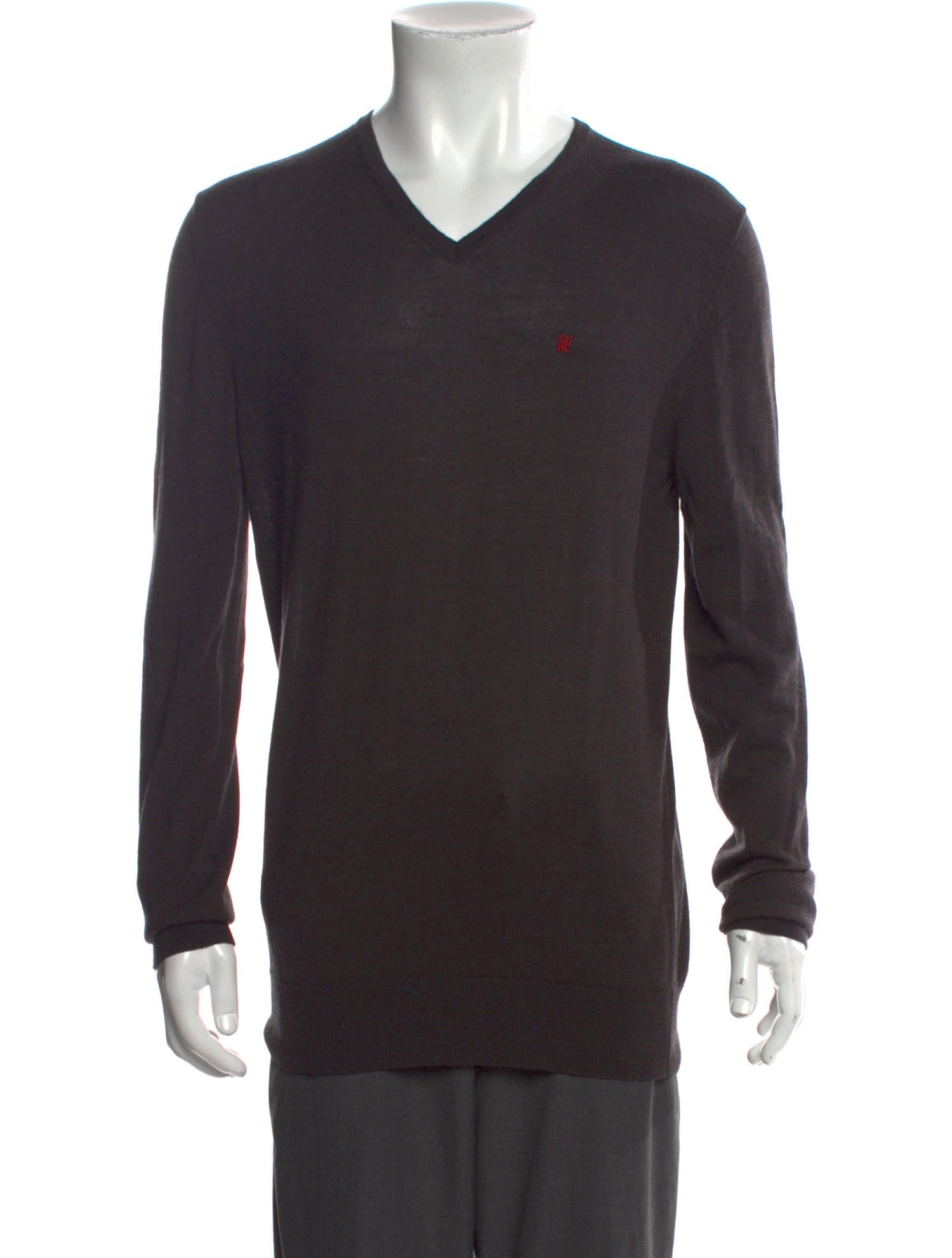 CH Carolina Herrera Merino Wool V-Neck Pullover