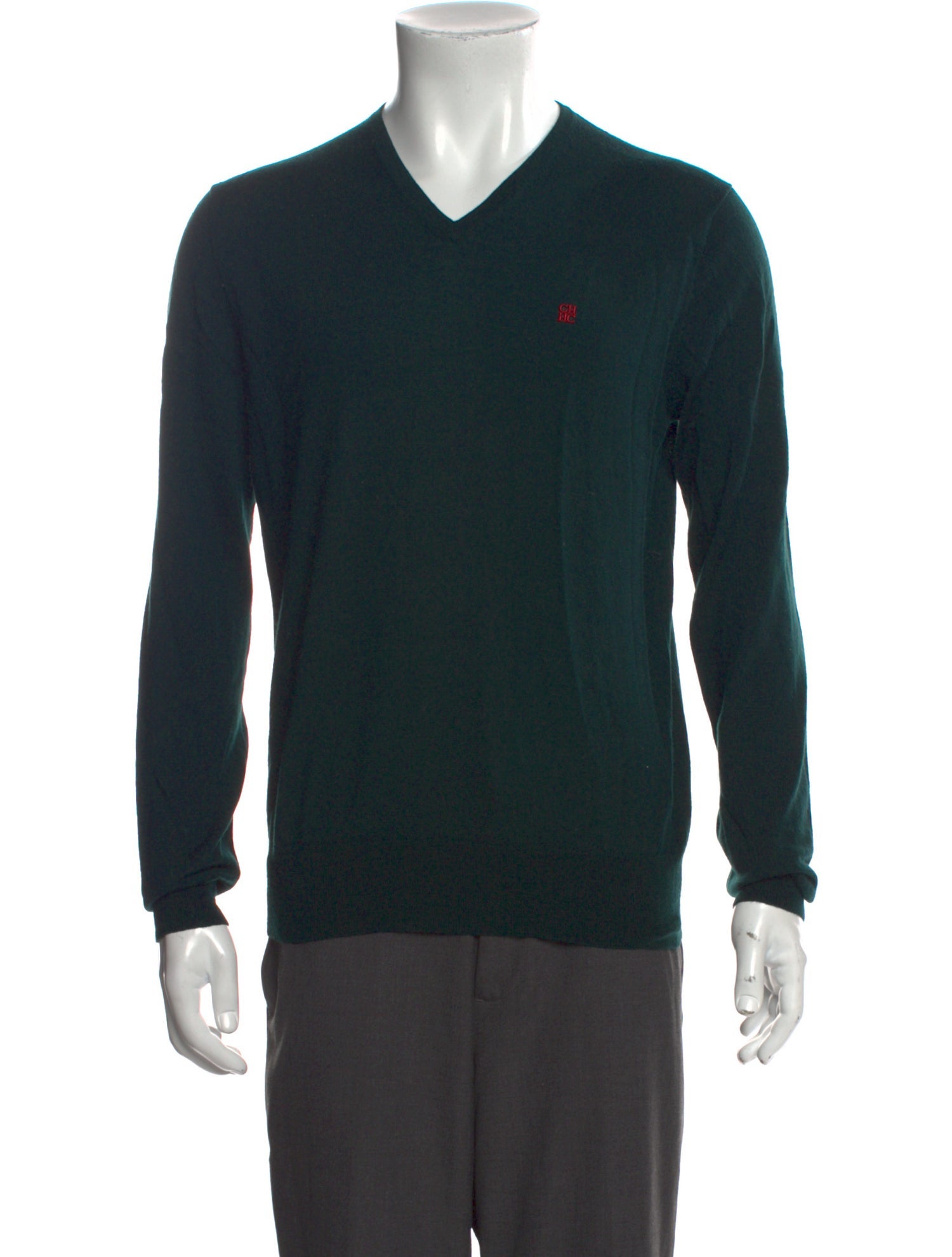 CH Carolina Herrera Wool V-Neck Pullover