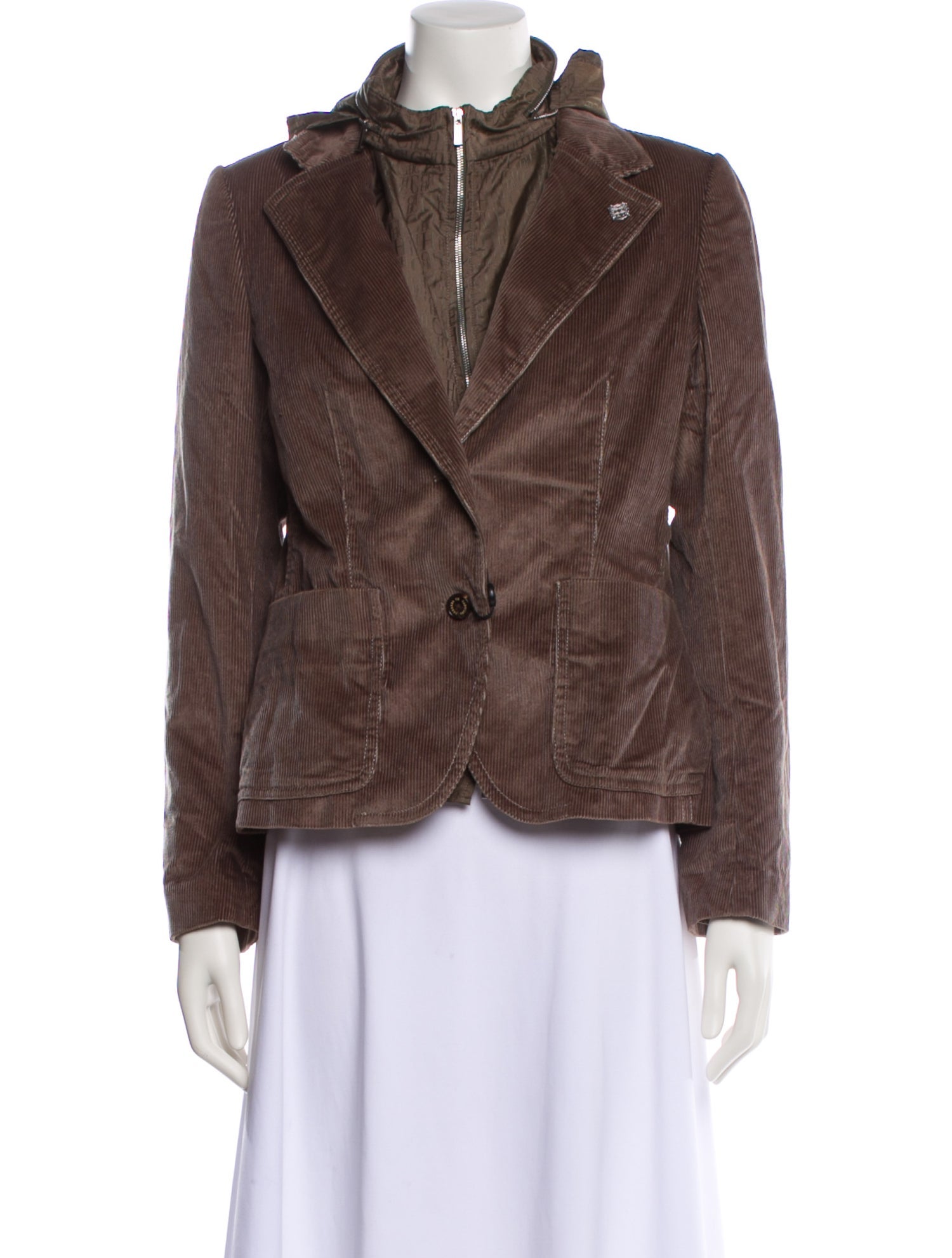 CH Carolina Herrera Corduroy Plaid Print Blazer w/ Tags