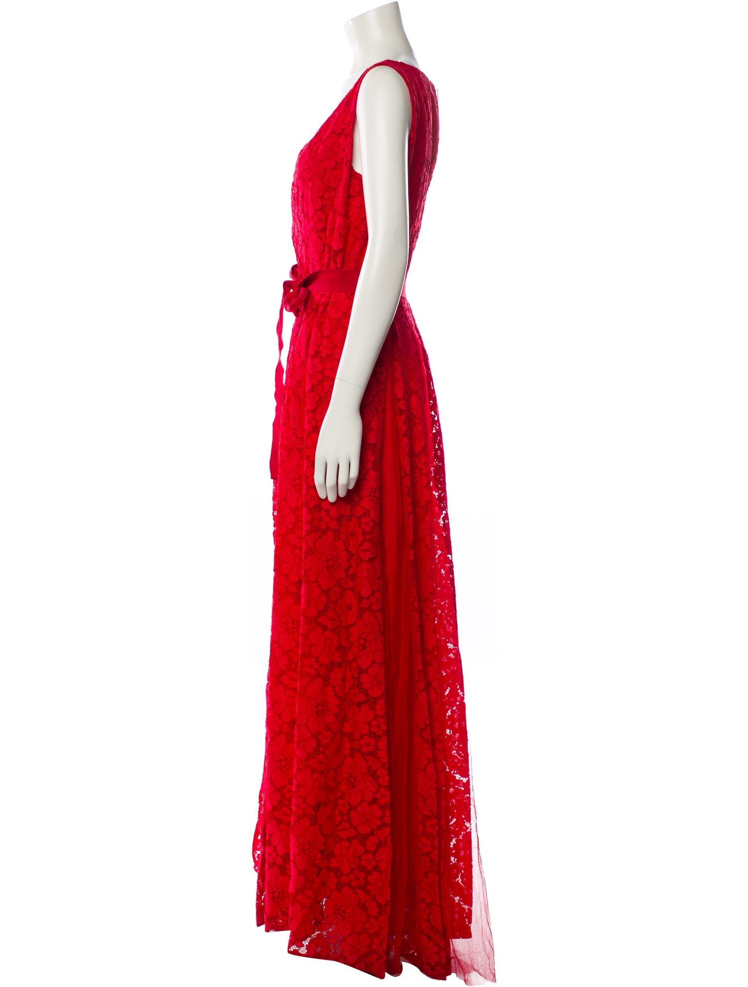 CH Carolina Herrera Lace Pattern Long Dress
