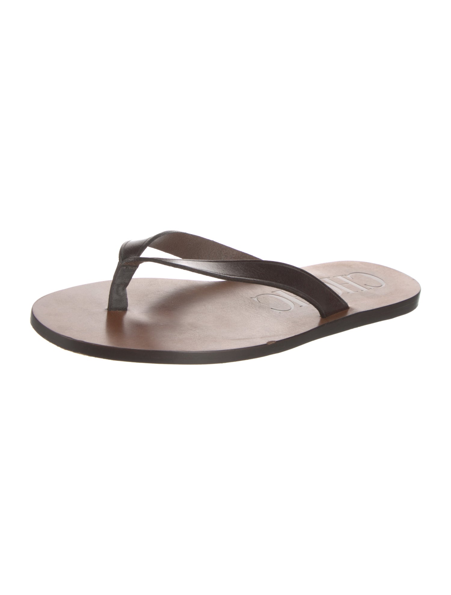 CH Carolina Herrera Leather Flip Flops
