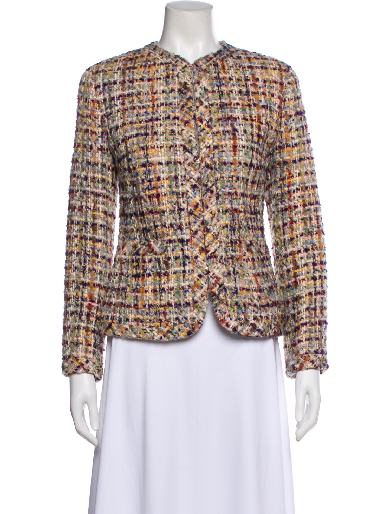 CH Carolina Herrera Wool Tweed Pattern Evening Jacket w/ Tags