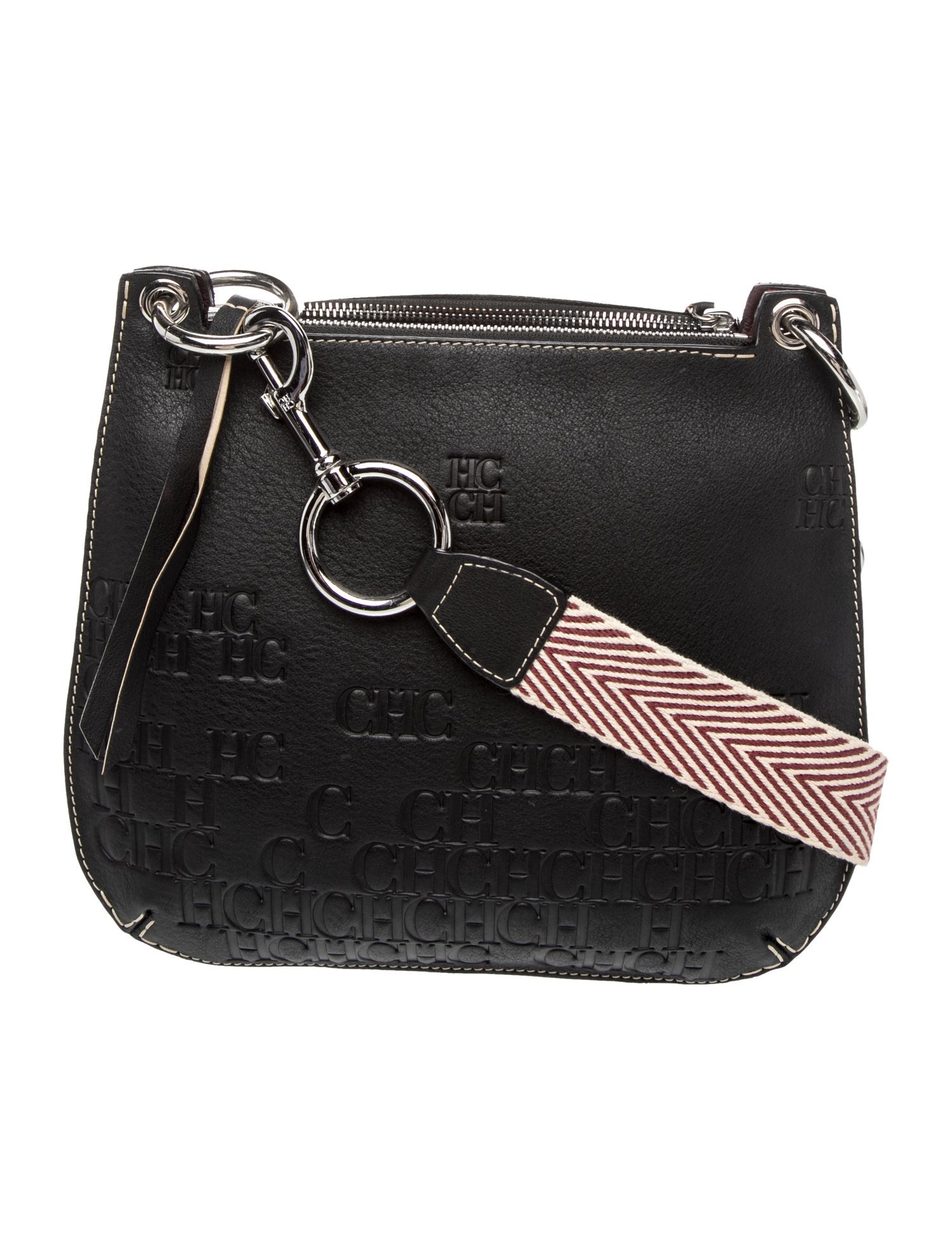 CH Carolina Herrera Leather Messenger Bag