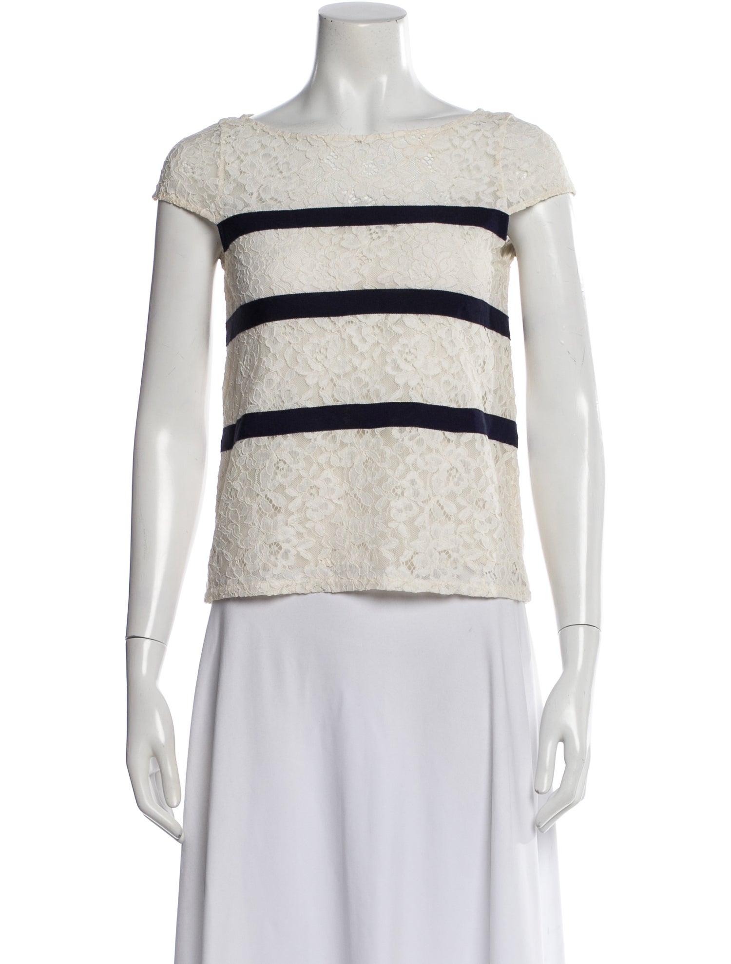 CH Carolina Herrera Striped Crew Neck Top