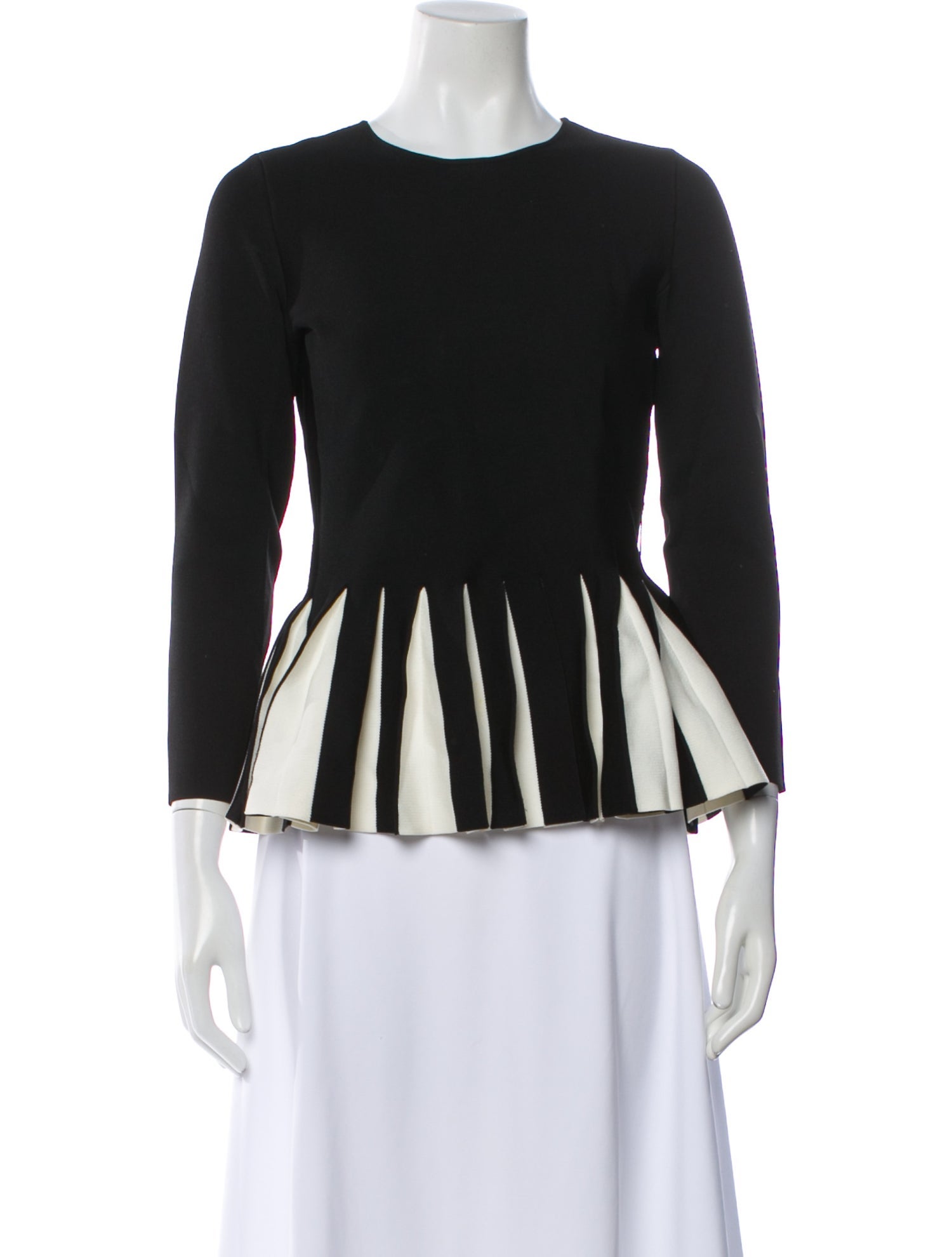 CH Carolina Herrera Colorblock Pattern Crew Neck Top