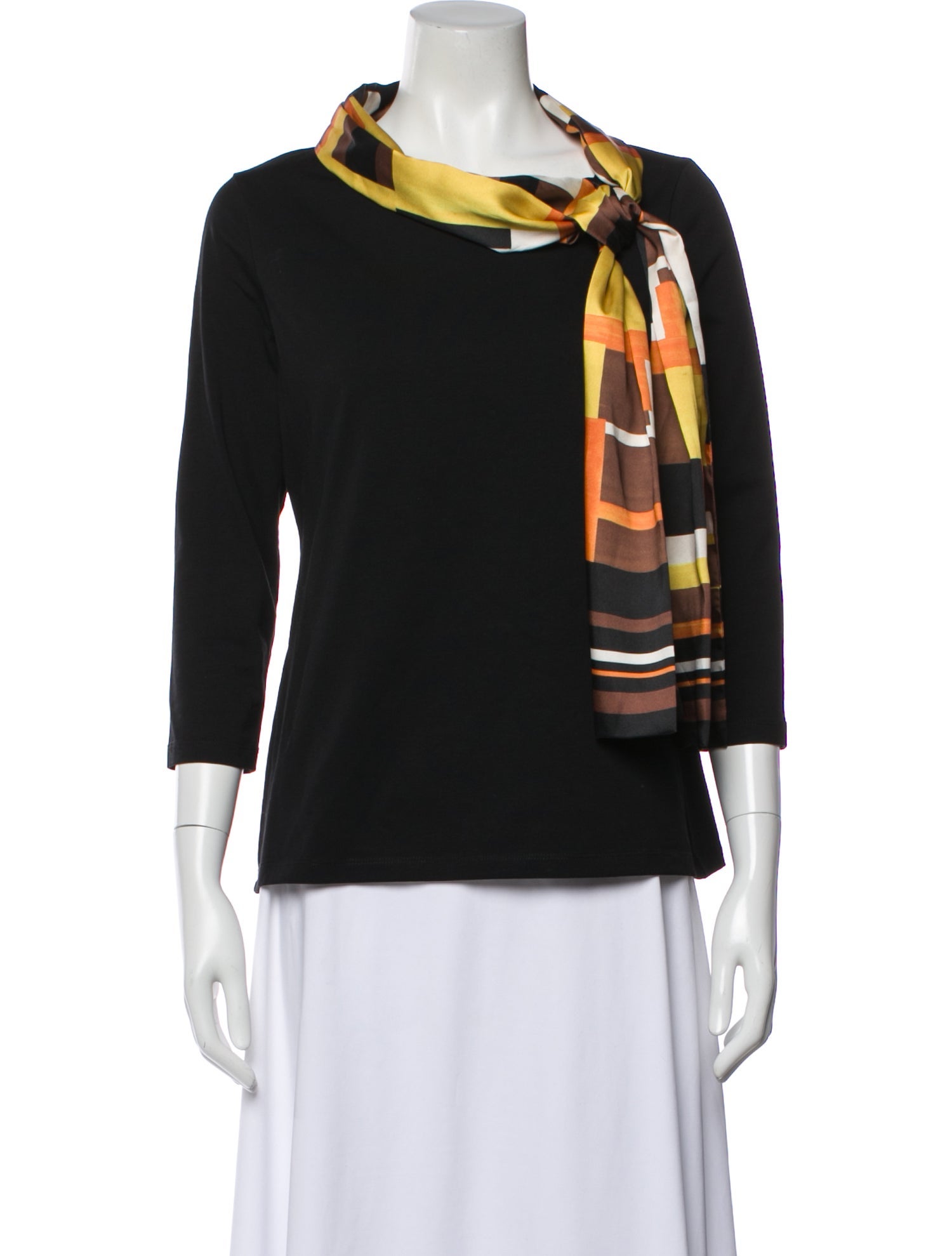 CH Carolina Herrera Crew Neck Three-Quarter Sleeve Top