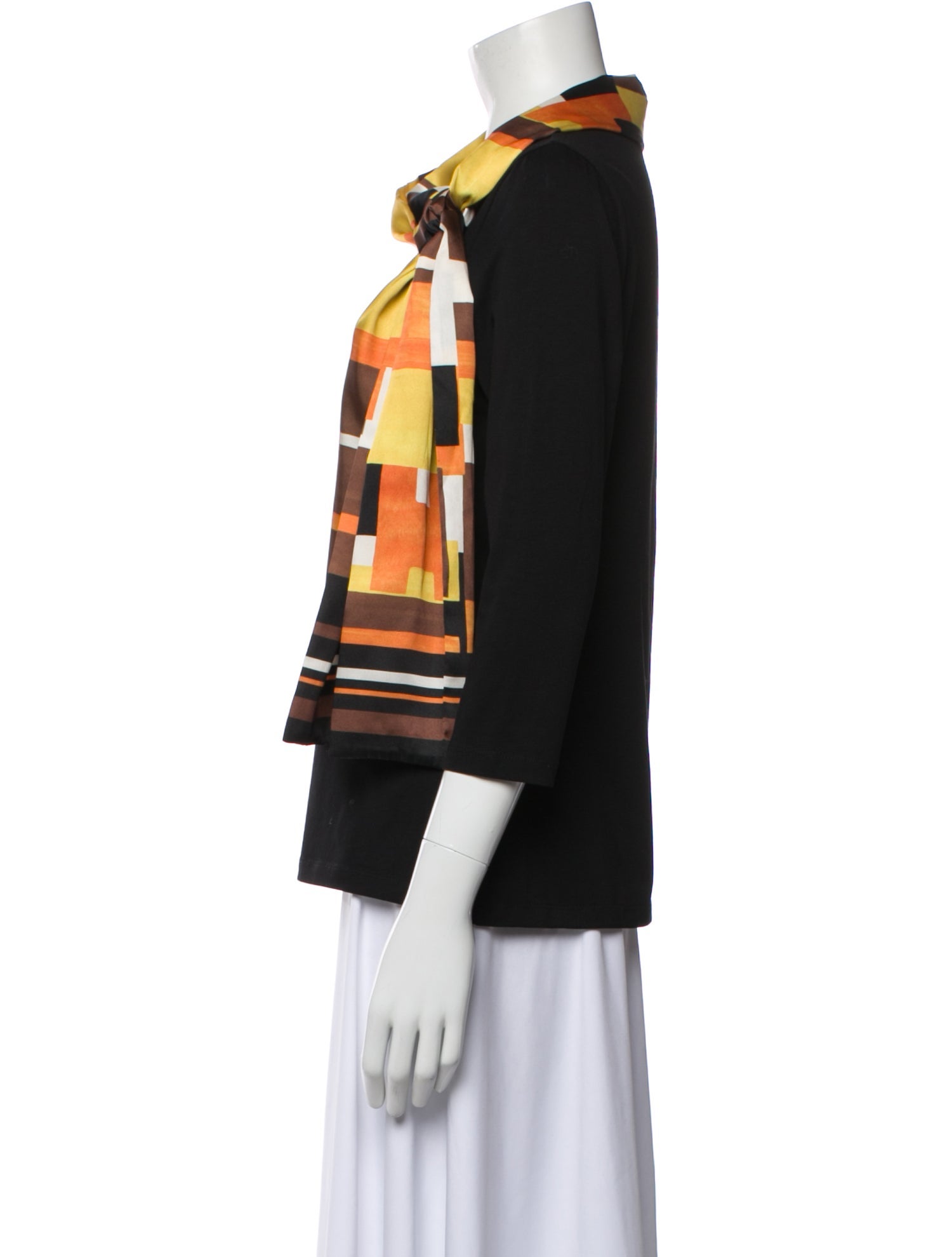 CH Carolina Herrera Crew Neck Three-Quarter Sleeve Top