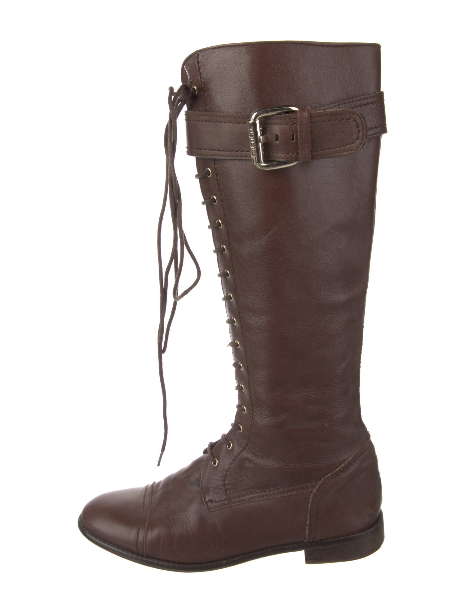 CH Carolina Herrera Leather Lace-Up Boots