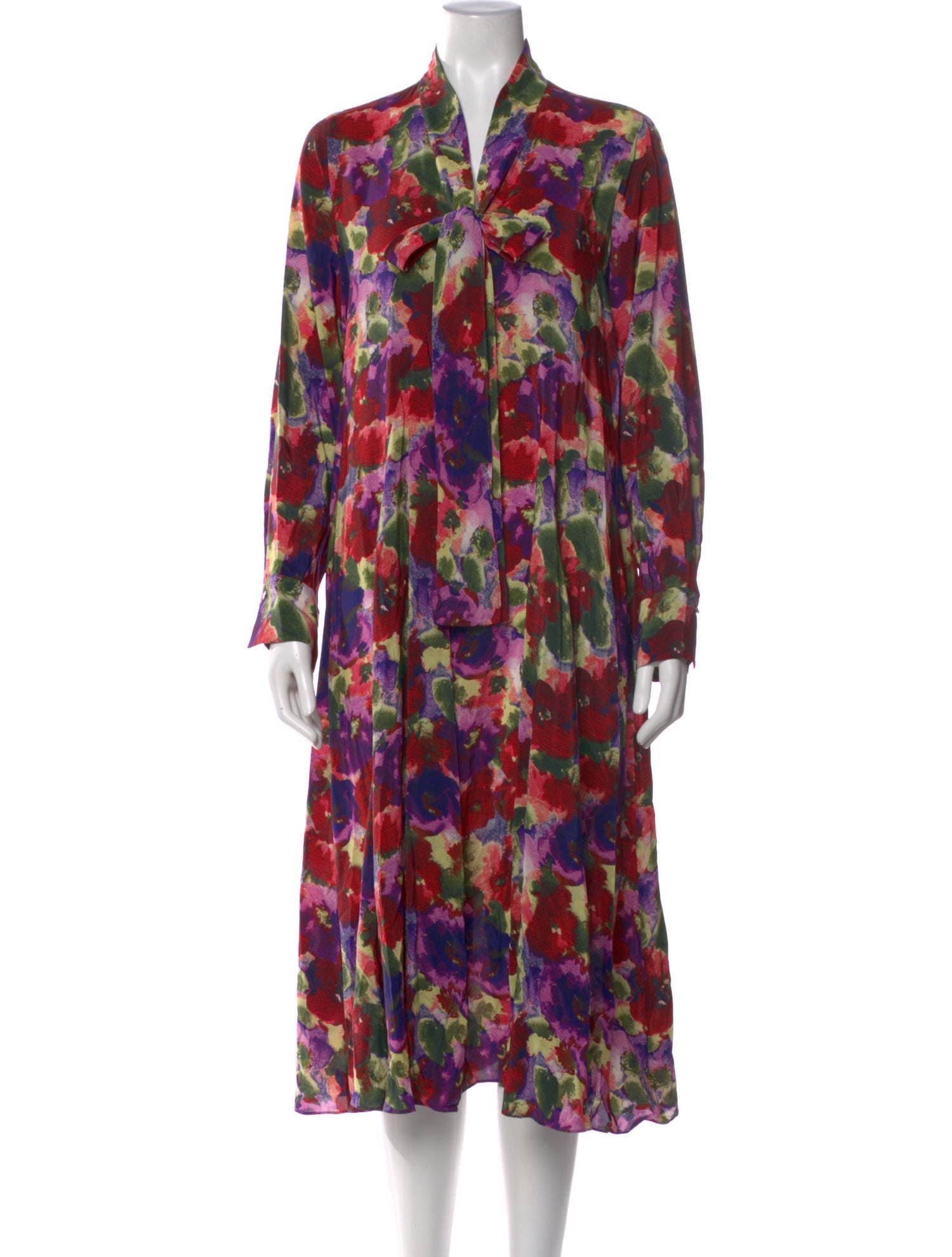 CH Carolina Herrera Floral Print Midi Length Dress