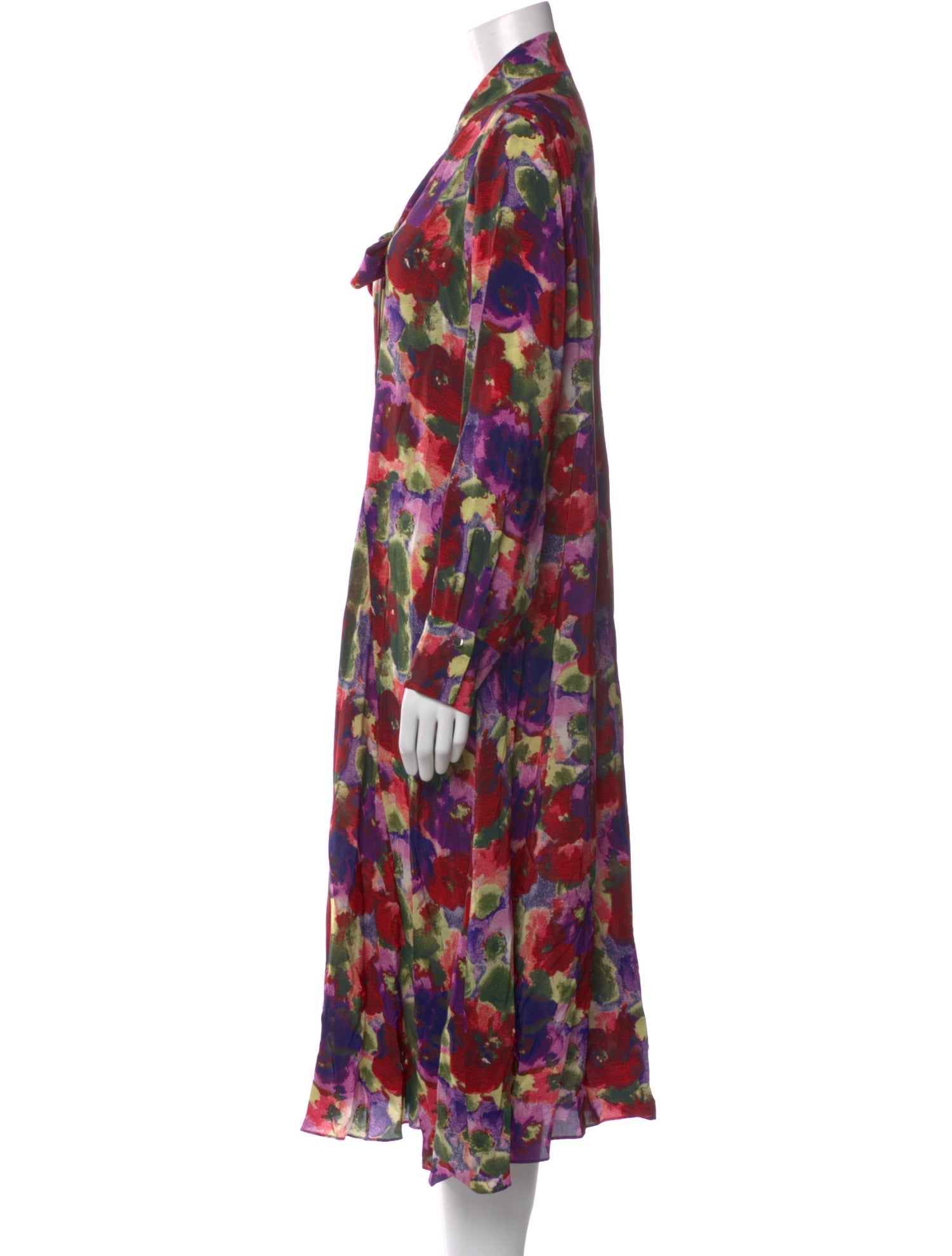 CH Carolina Herrera Floral Print Midi Length Dress