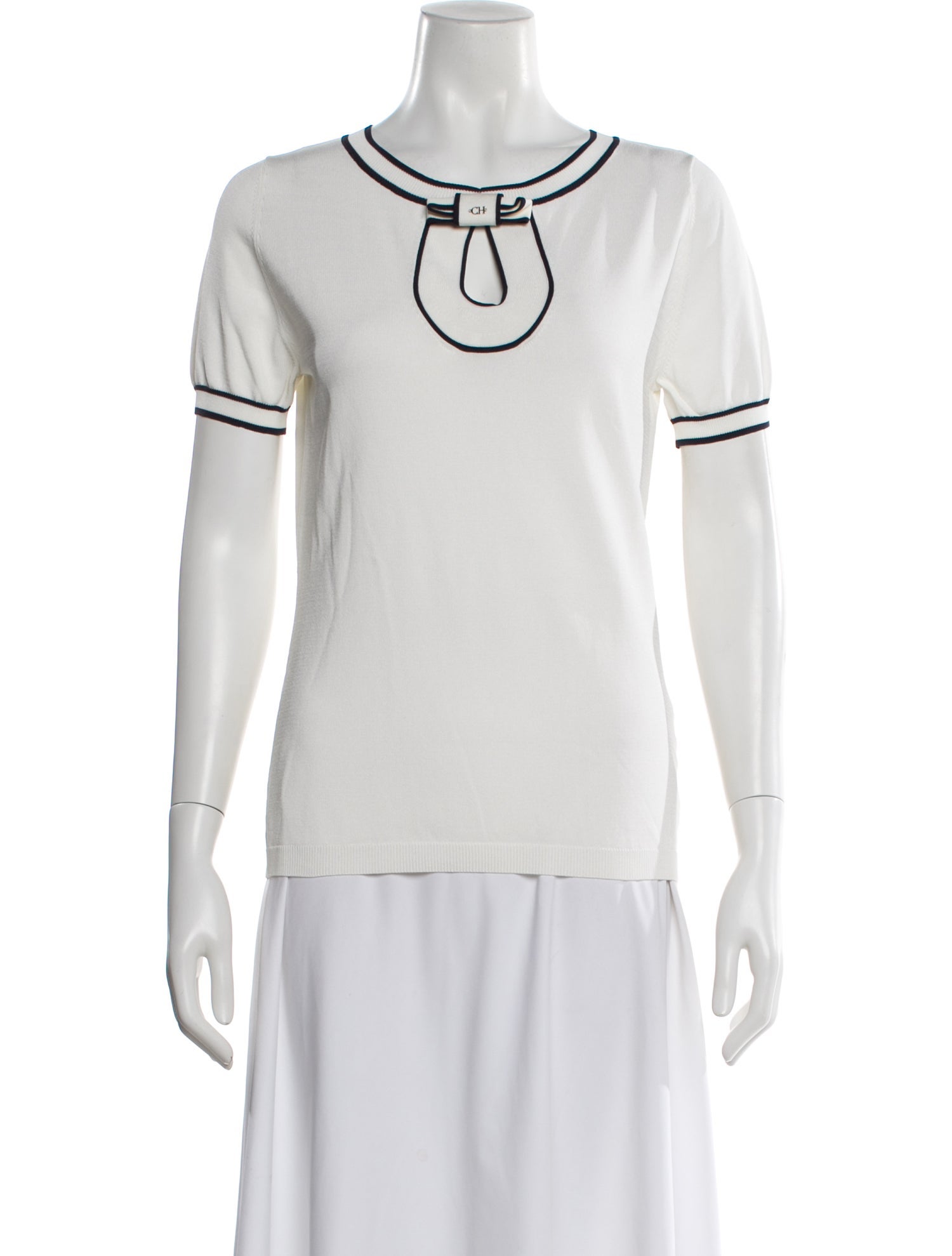 CH Carolina Herrera Crew Neck Short Sleeve Top