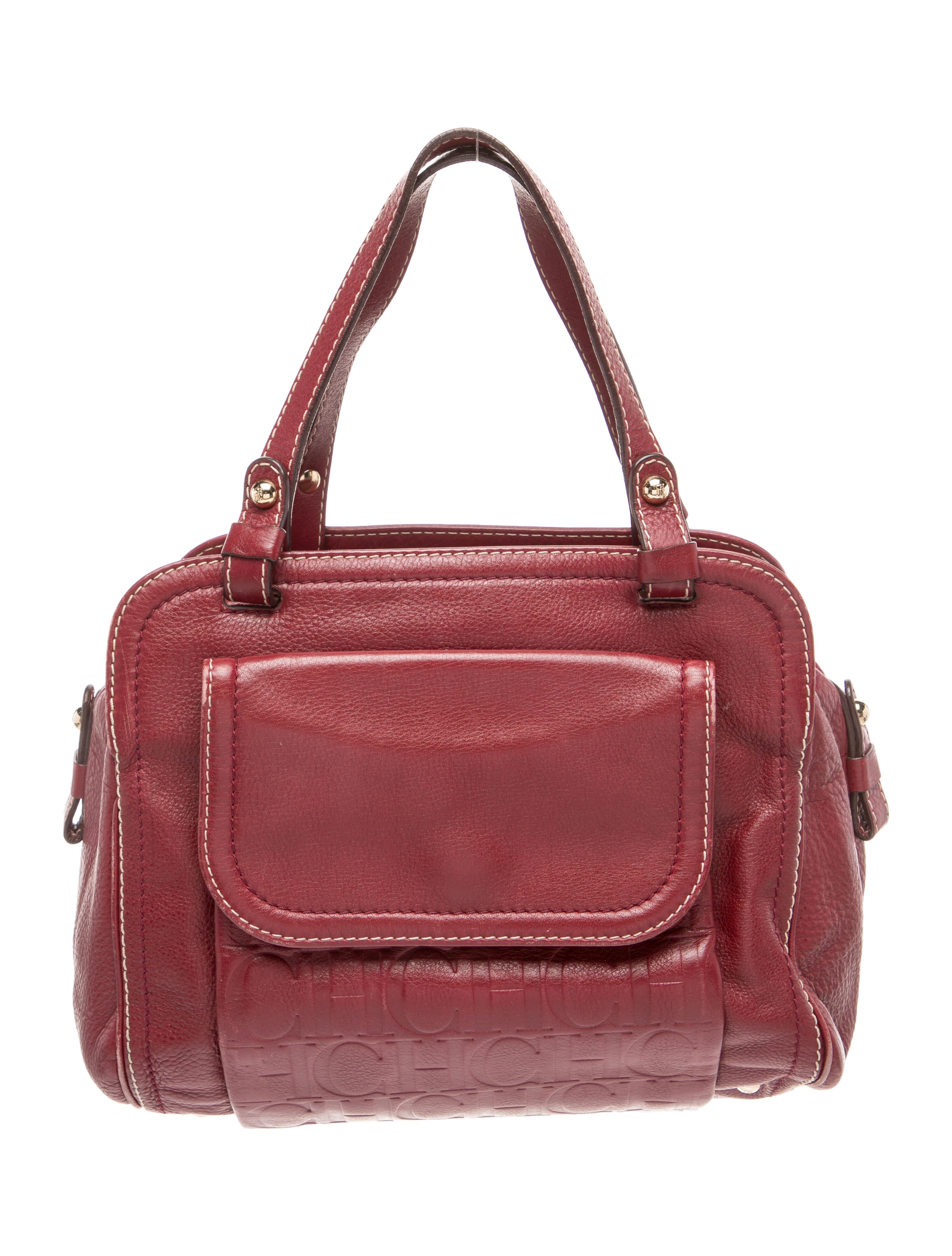 CH Carolina Herrera Leather Top Handle Bag