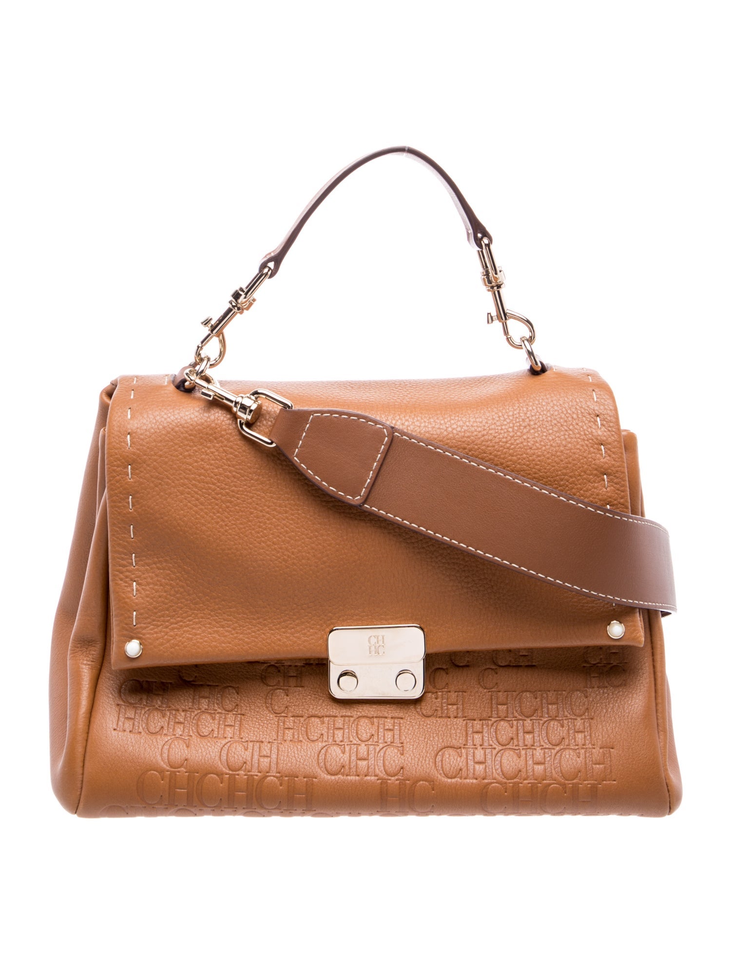 CH Carolina Herrera Leather Top Handle Bag