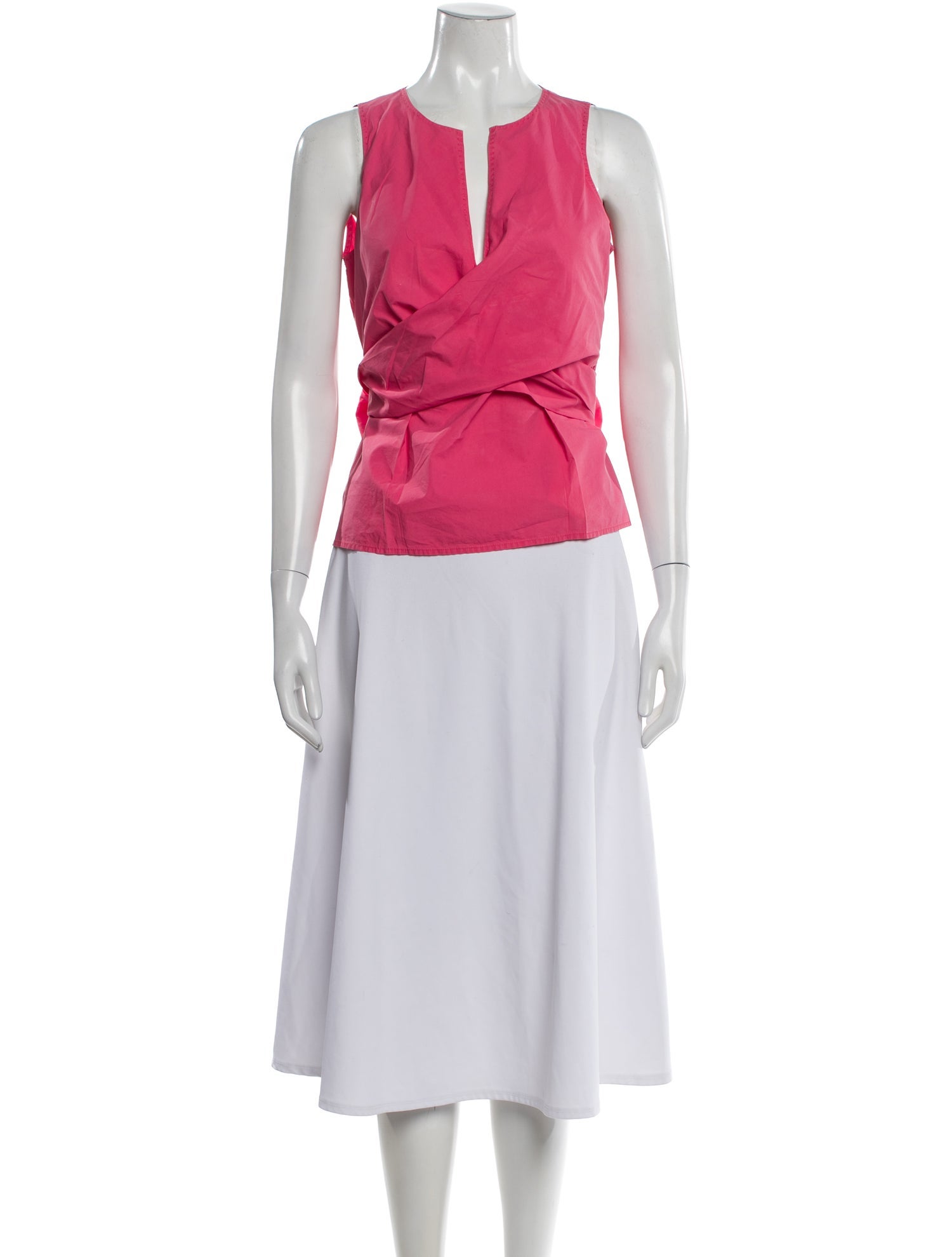 CH Carolina Herrera V-Neck Sleeveless Top