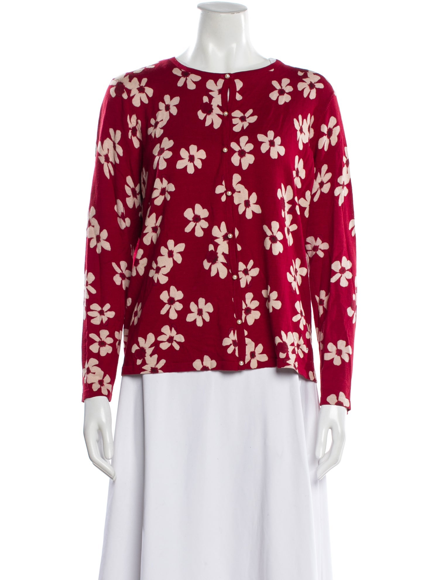 CH Carolina Herrera Silk Floral Print Top