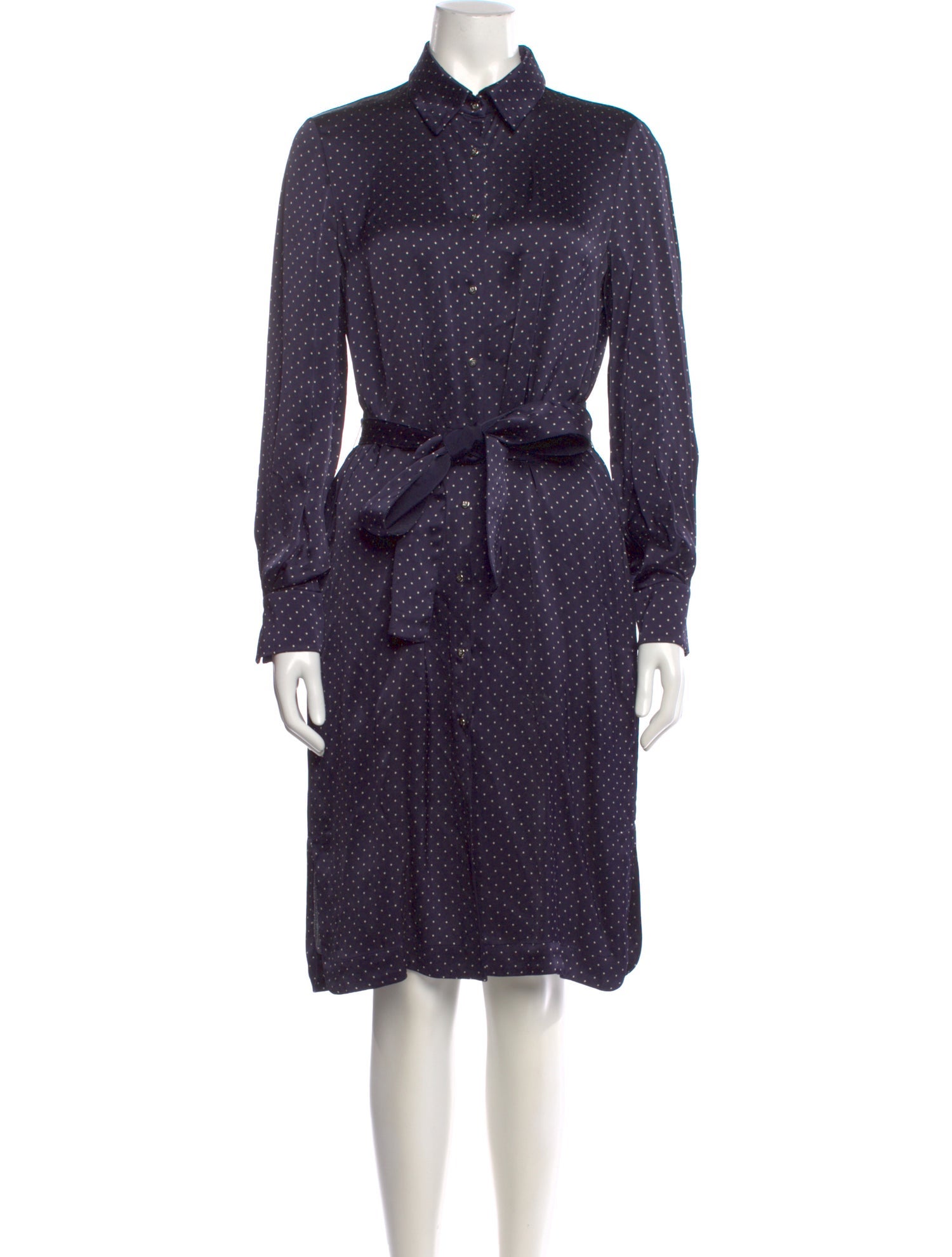 CH Carolina Herrera Polka Dot Print Midi Length Dress