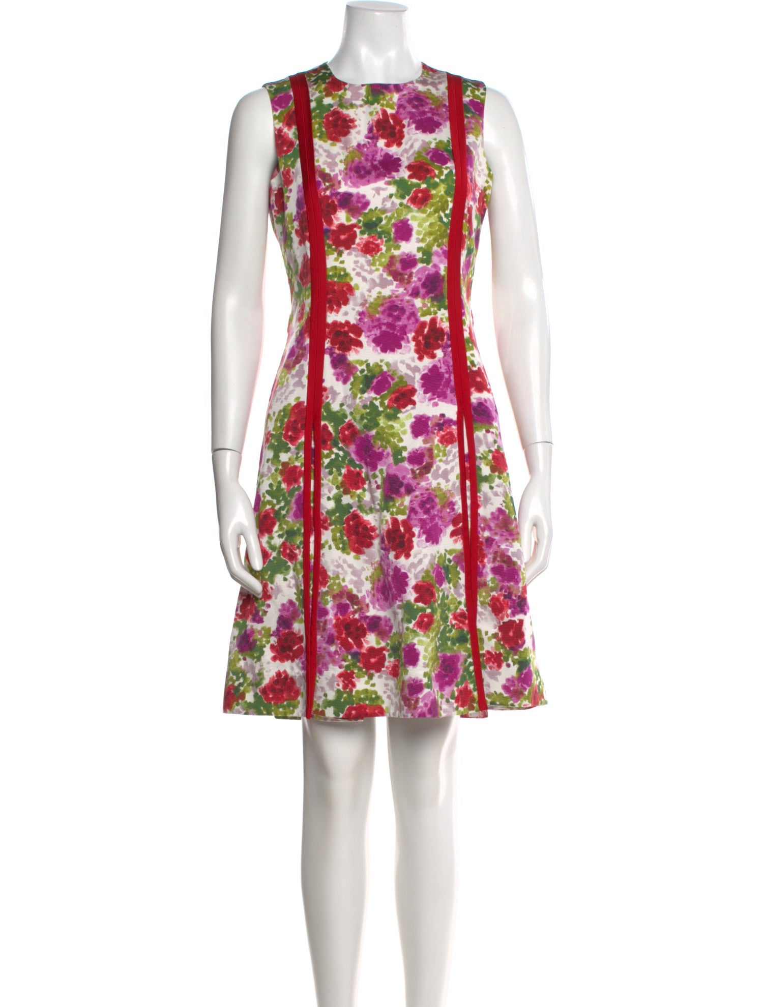 CH Carolina Herrera Floral Print Knee-Length Dress