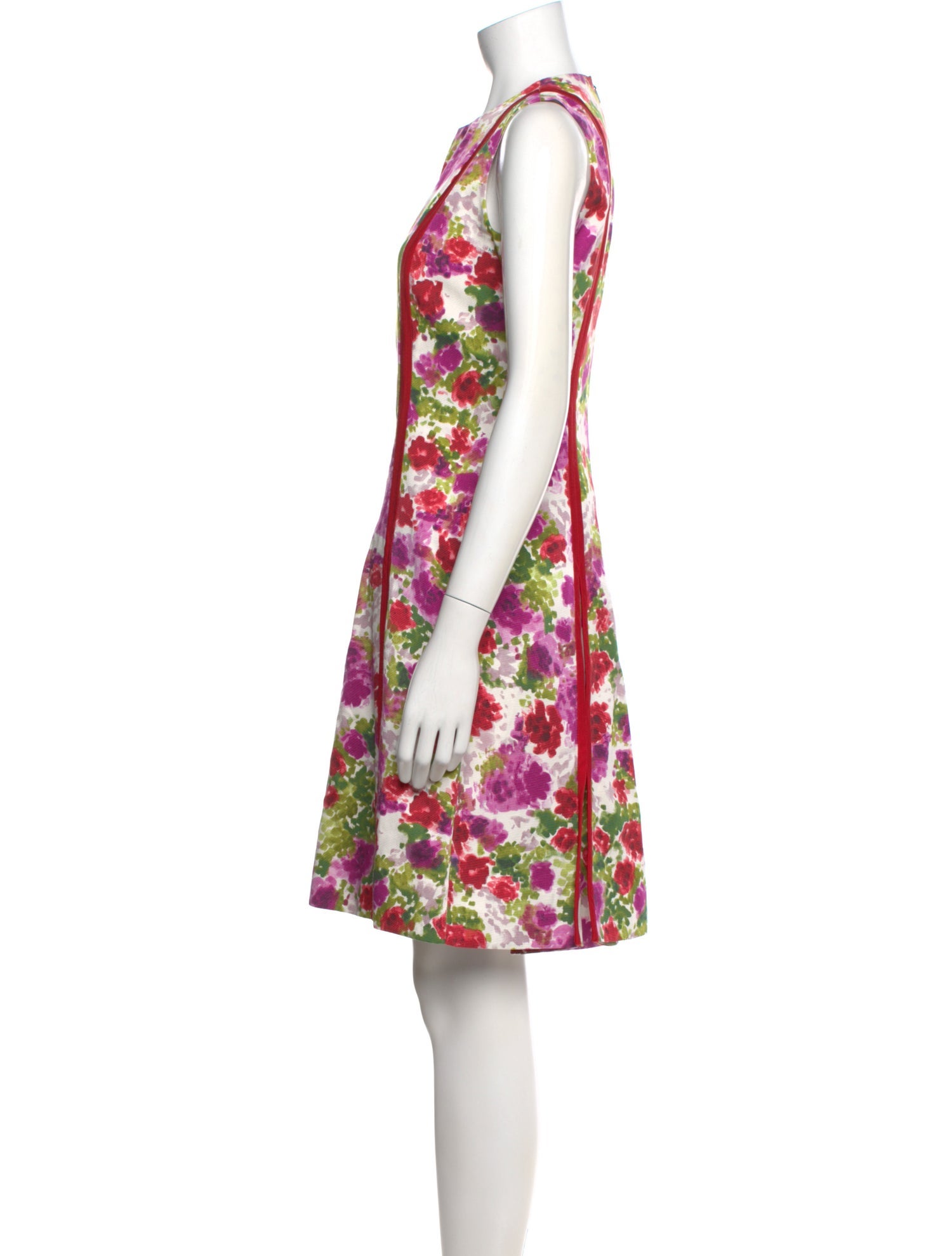 CH Carolina Herrera Floral Print Knee-Length Dress