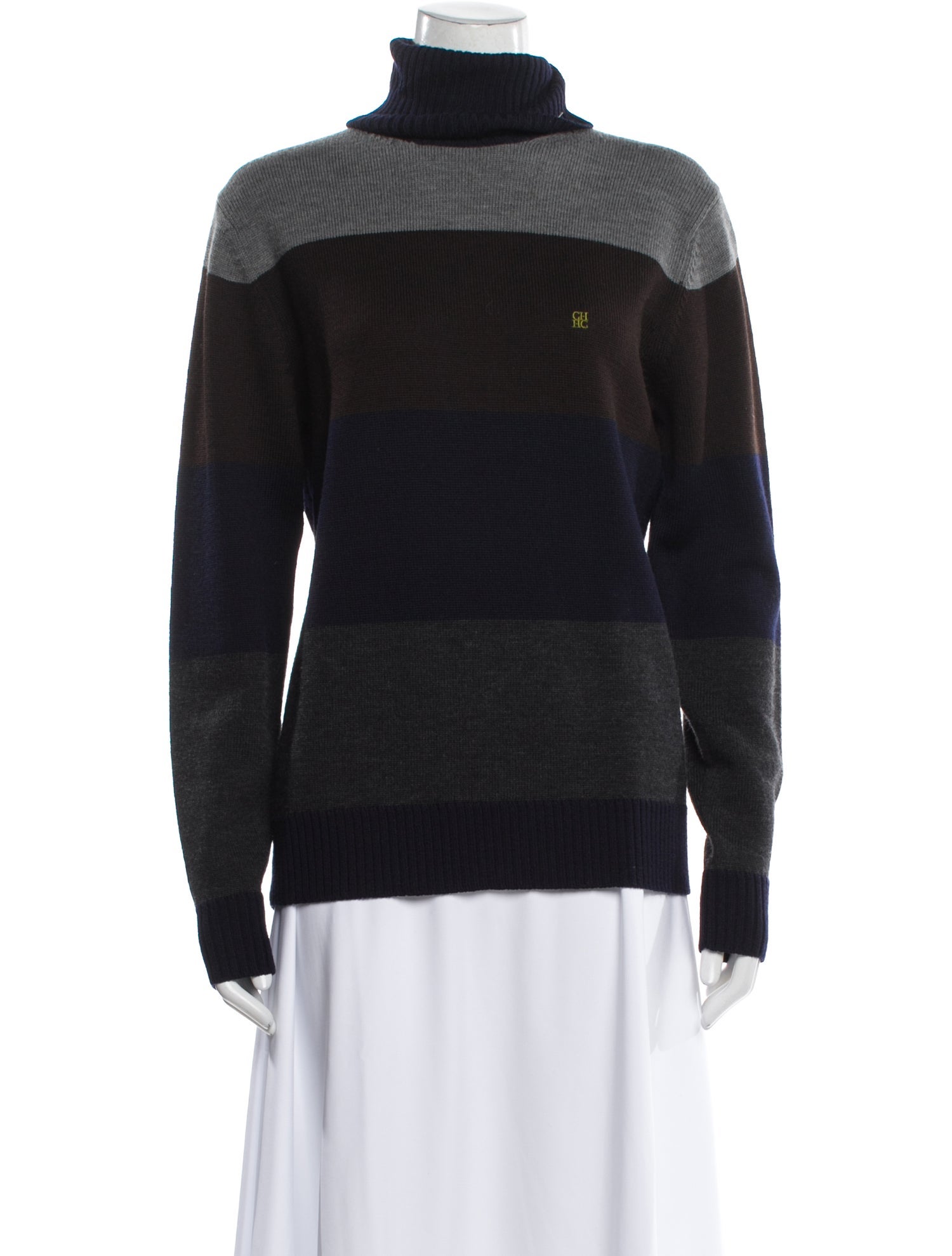 CH Carolina Herrera Striped Turtleneck Sweater