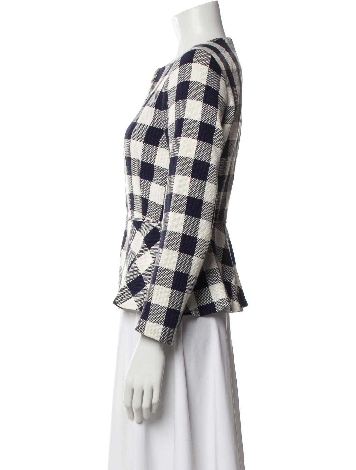 CH Carolina Herrera Plaid Print Evening Jacket