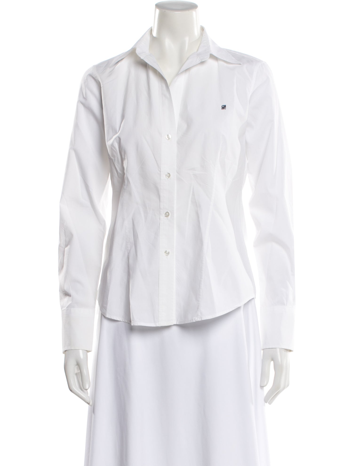 CH Carolina Herrera Long Sleeve Button-Up Top