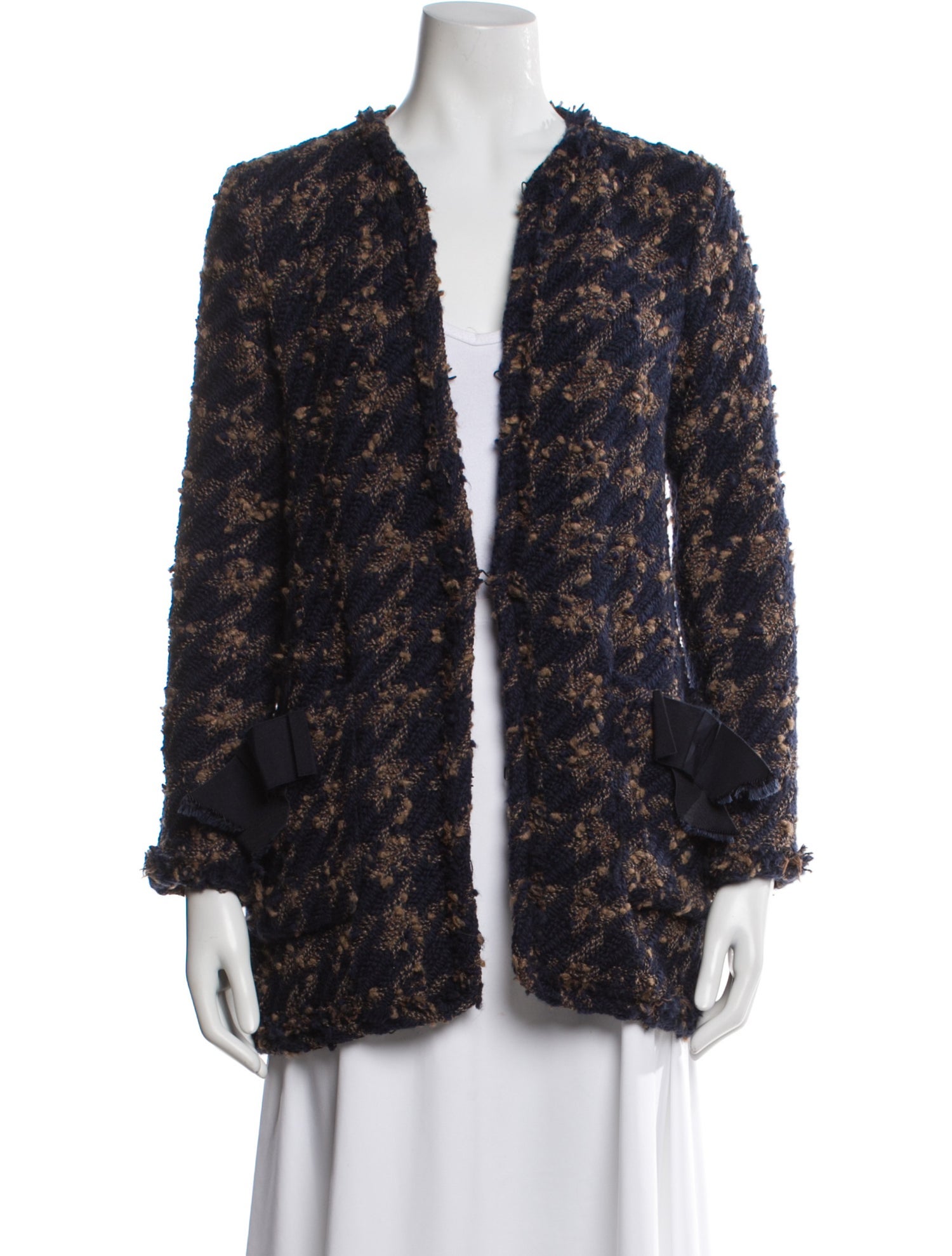 CH Carolina Herrera Wool Tweed Pattern Evening Jacket