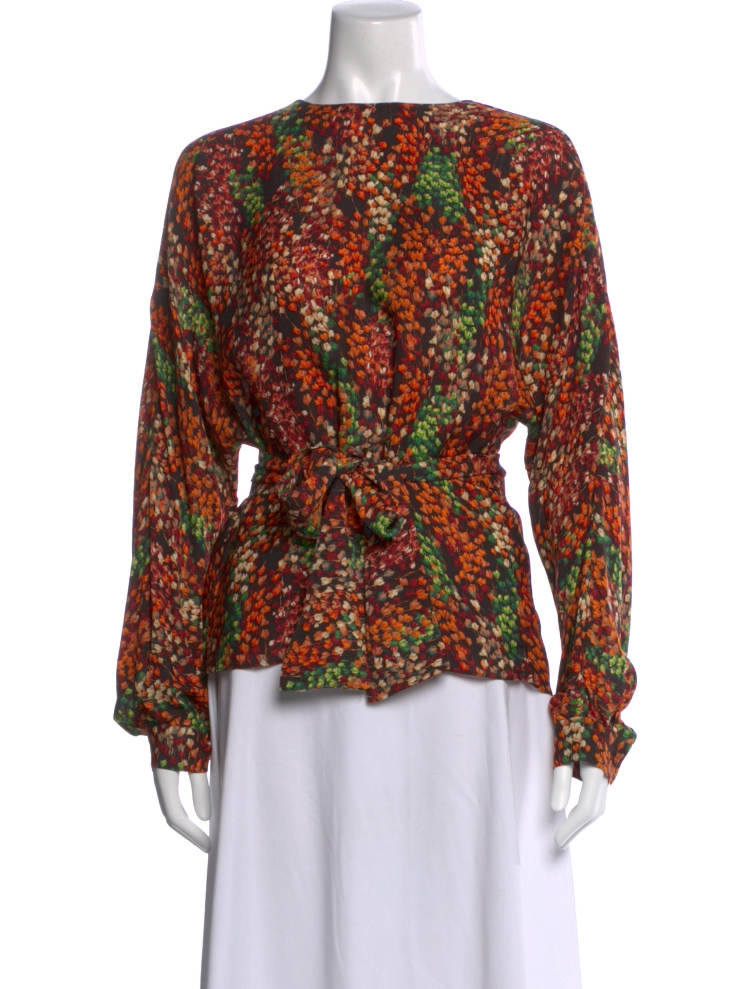 CH Carolina Herrera Silk Floral Print Blouse