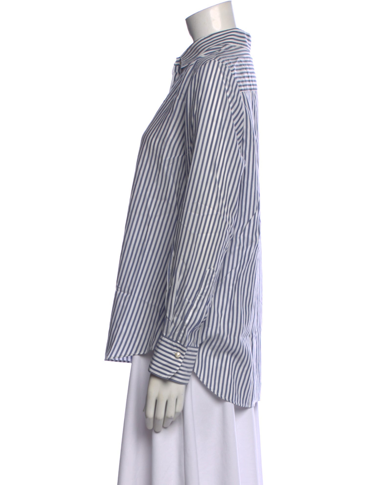 CH Carolina Herrera Striped Long Sleeve Blouse
