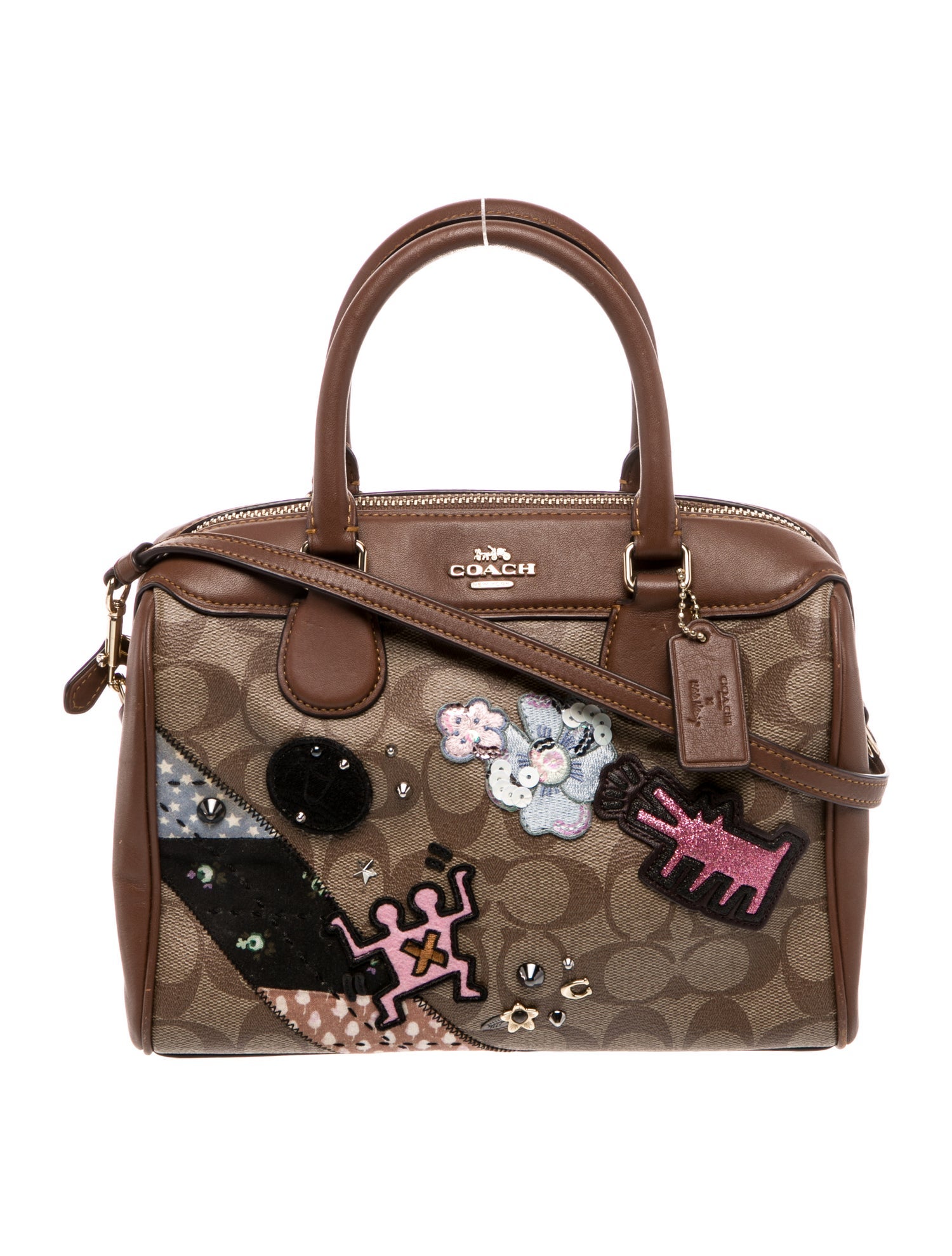 Coach x Keith Haring Leather Top Handle Bag