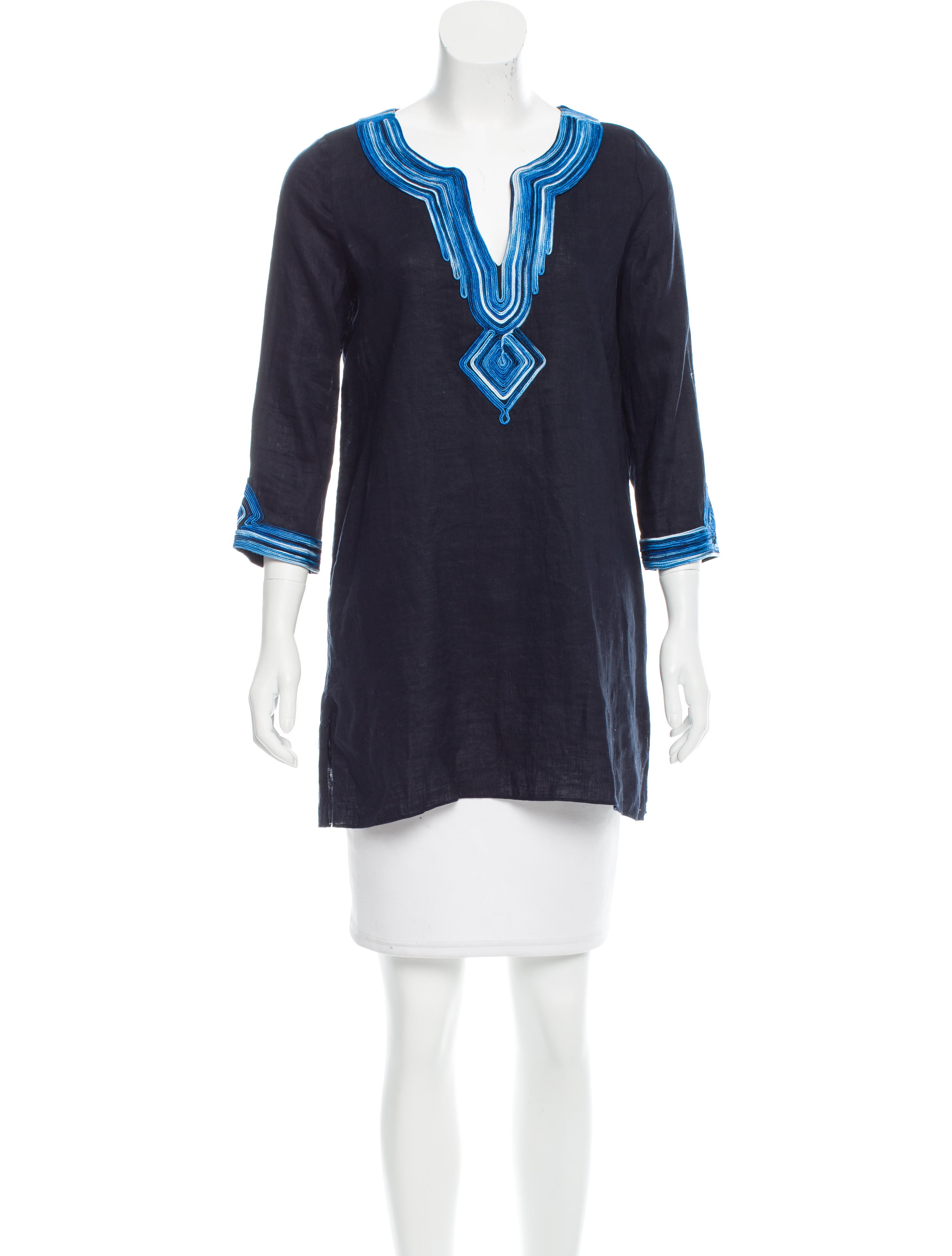 Calypso Embroidered Linen Top Clothing WC820433 The RealReal