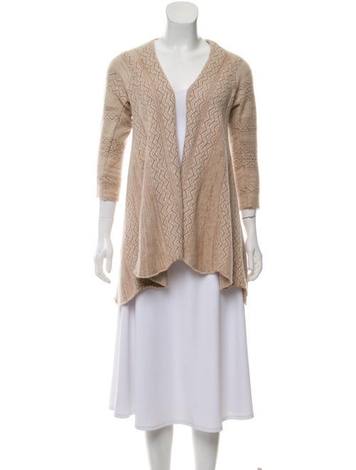 Calypso Cashmere Open-Front Cardigan Beige