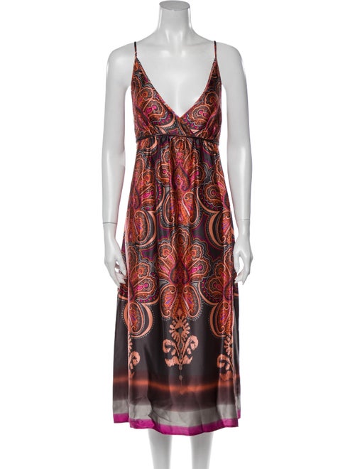 Calypso Silk Long Dress Orange