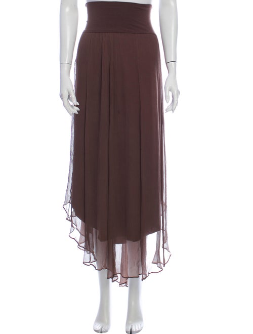 Calypso Silk Long Skirt Brown